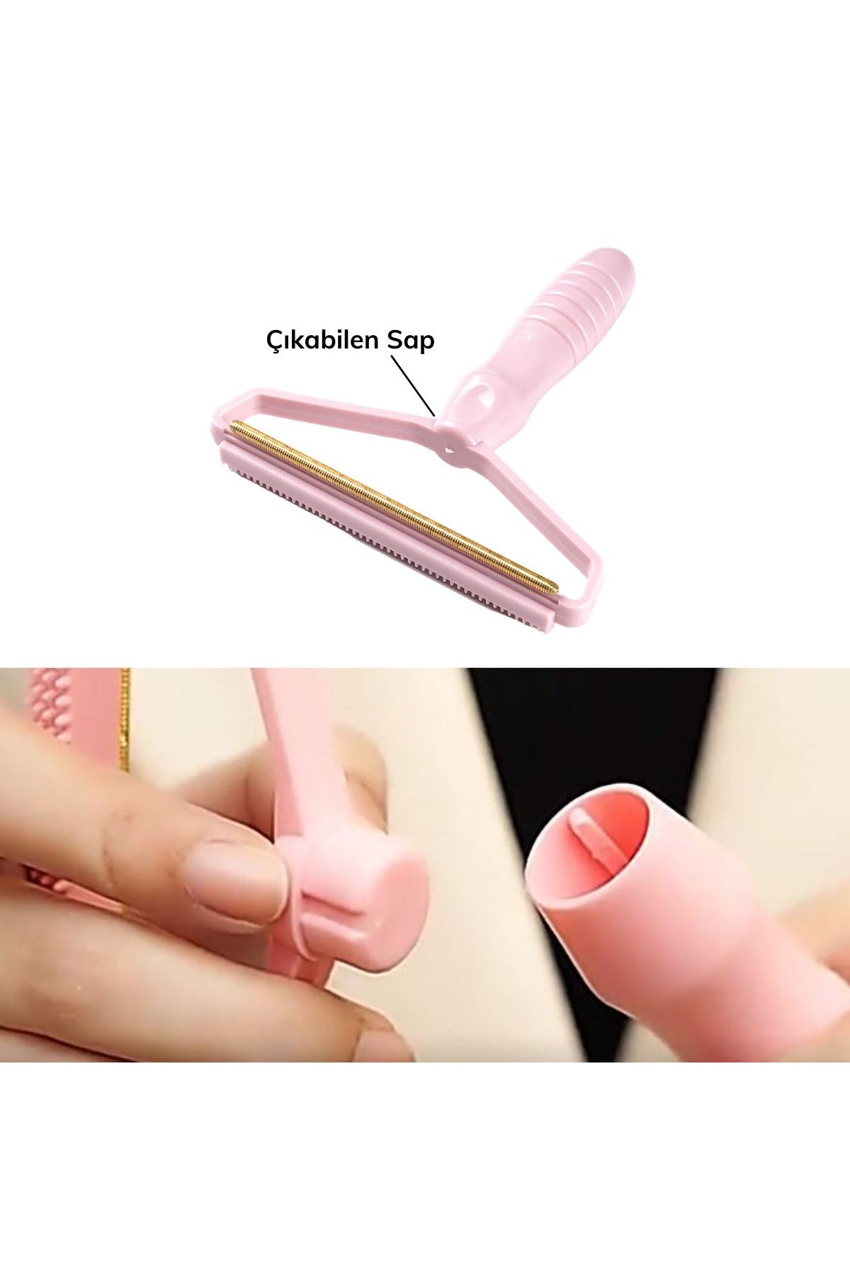 TBL Dekor® Çift Taraflı Elbise Kazak Plastik Kumaş Tüy Alma ve Tiftik Temizleyici Toplayıcı Taşınabilir