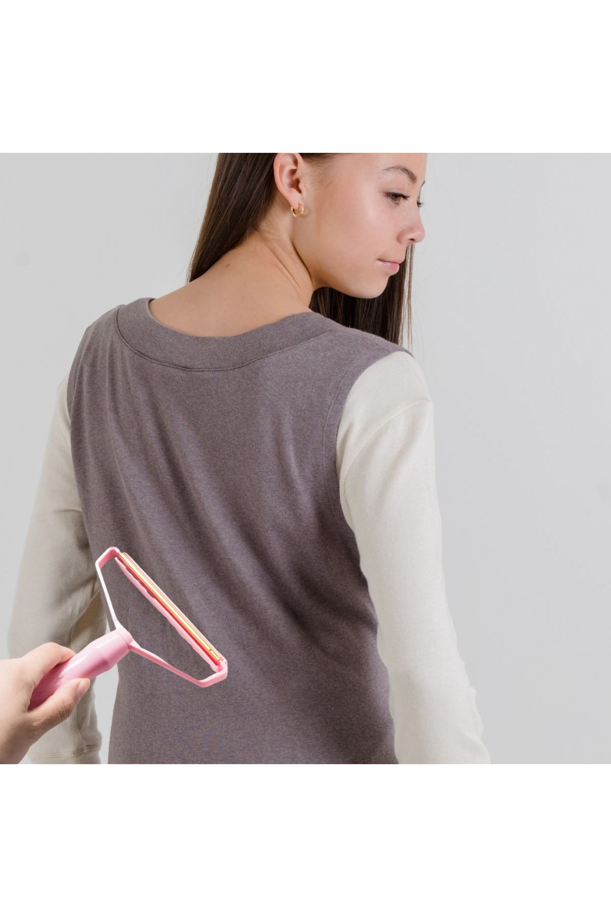 TBL Dekor® Çift Taraflı Elbise Kazak Plastik Kumaş Tüy Alma ve Tiftik Temizleyici Toplayıcı Taşınabilir