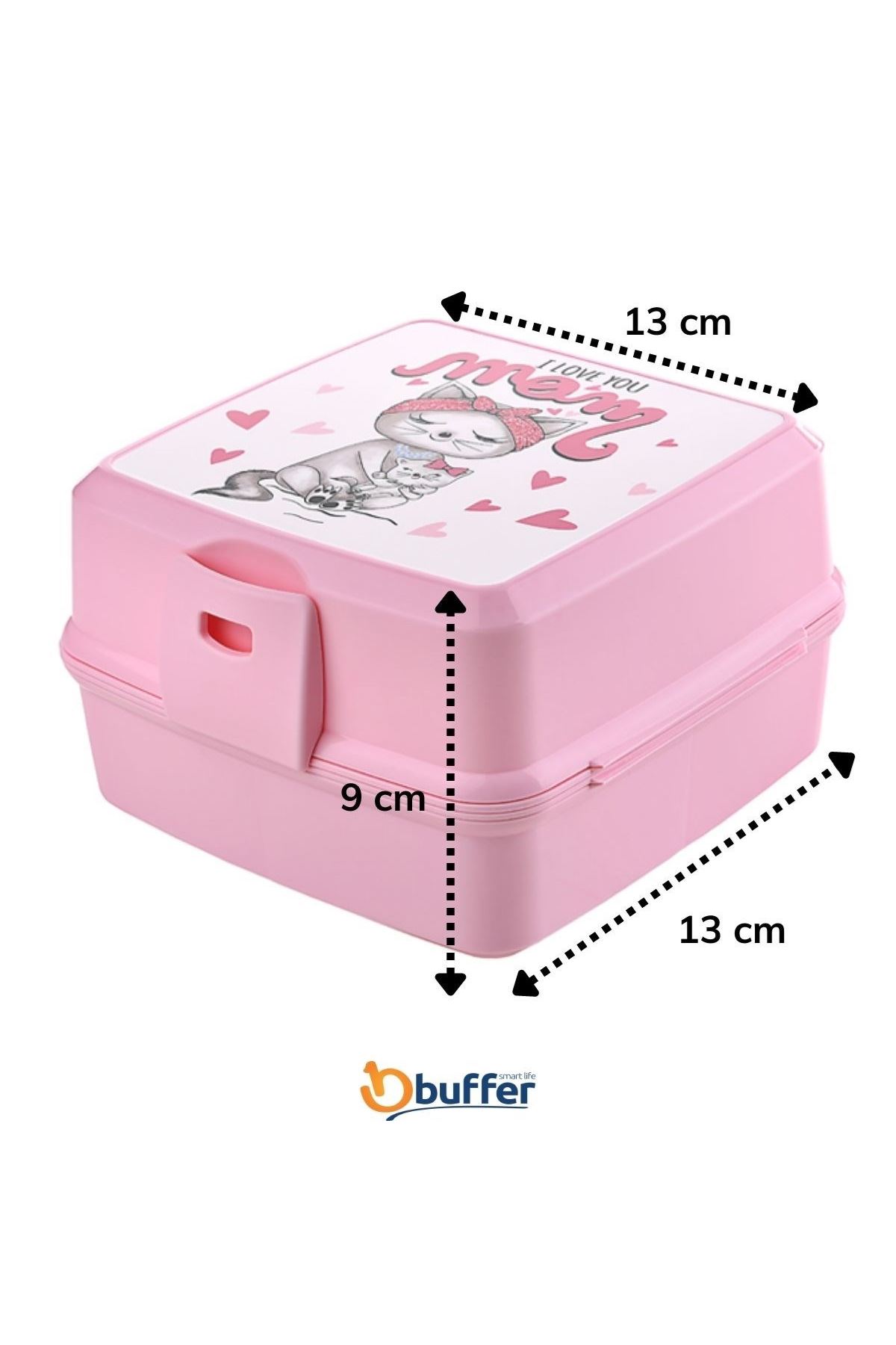 TBL Dekor® Kendiliğinden Kaşık Çatallı Beslenme Kutusu 4 Bölmeli Çocuk Beslenme Kabı Saklama Kutusu