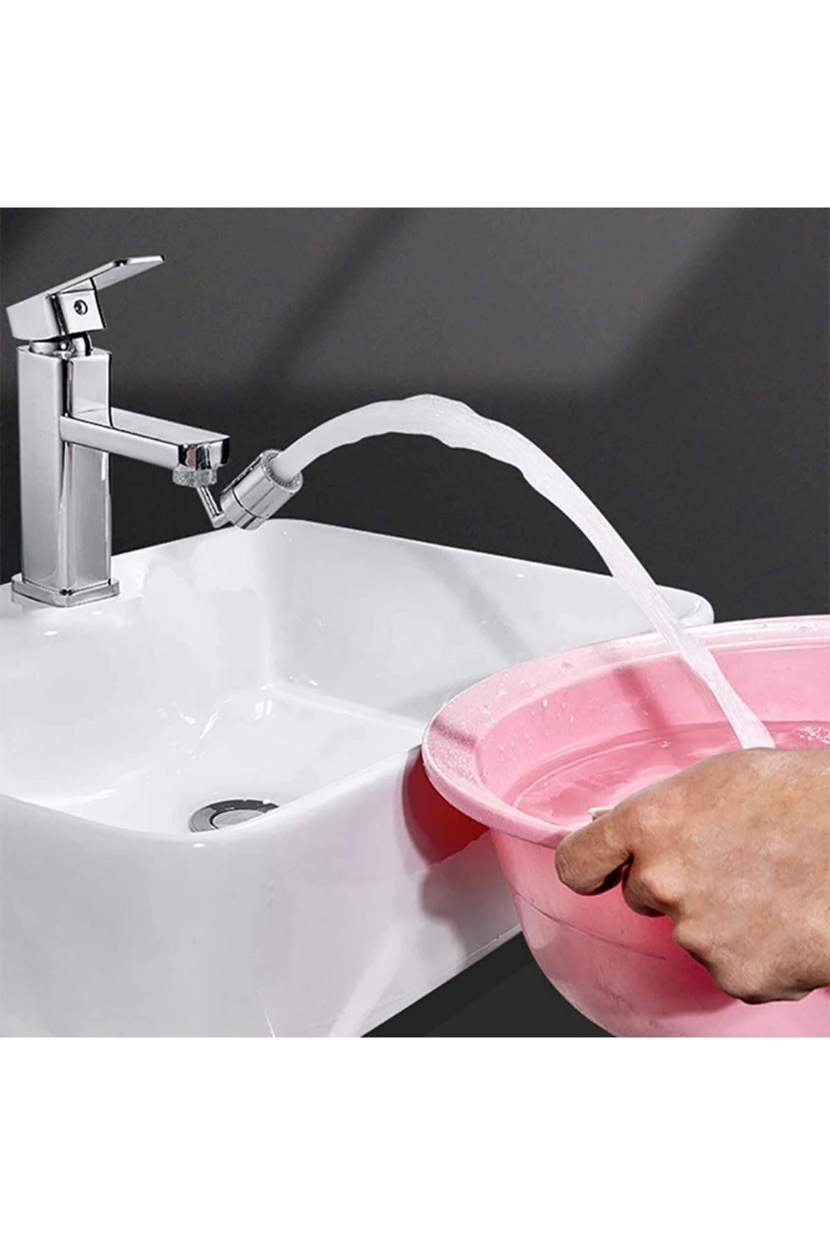 TBL Dekor®  720 Derece Dönebilen 4 Filtreli Tüm Musluk Tipleri İle Uyumlu Montaj Aparatlı Musluk Başlık