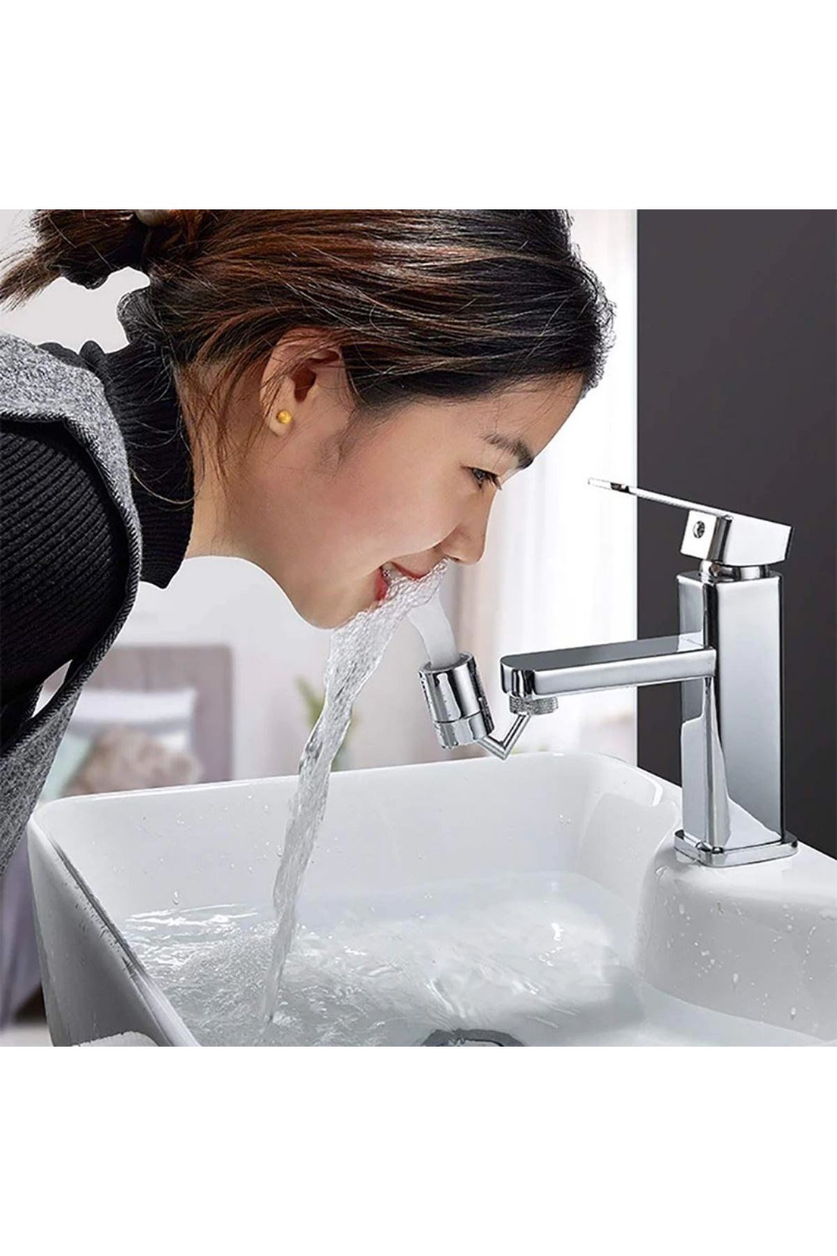 TBL Dekor®  720 Derece Dönebilen 4 Filtreli Tüm Musluk Tipleri İle Uyumlu Montaj Aparatlı Musluk Başlık