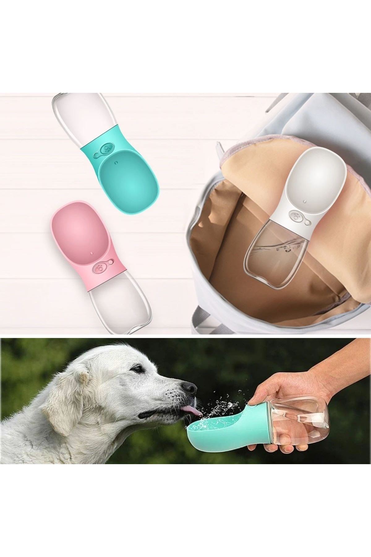 TBL Dekor® Taşınabilir Evcil Hayvan Suluğu Seyahat Kabı Kilitlenebilen Su Sızdırmaz Kap 350 ml