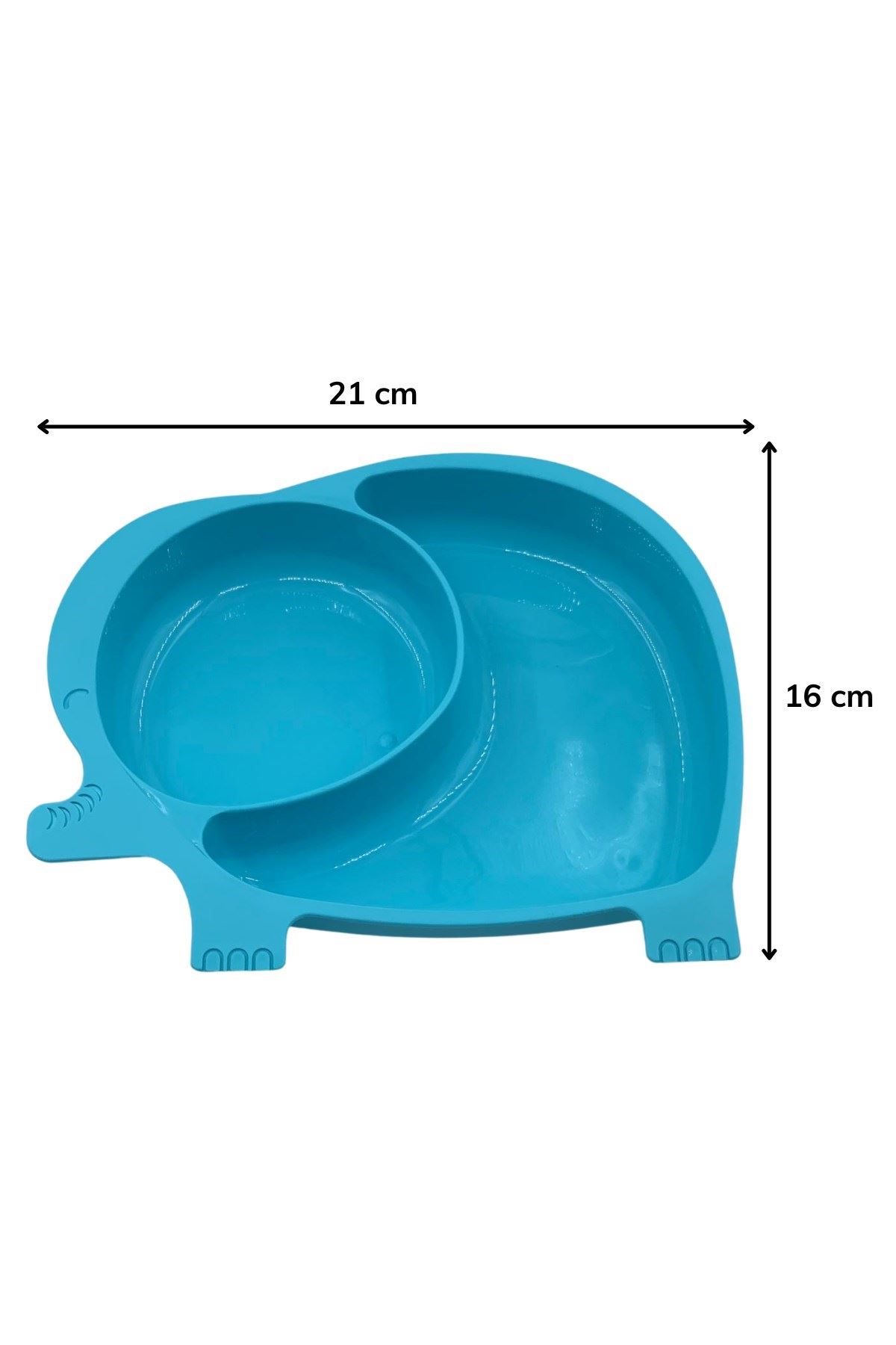 TBL Dekor® Bebek ve Çocuk için Sevimli Fil Model Desenli Yemek Bebek Mama Kabı Bölmeli Tabak