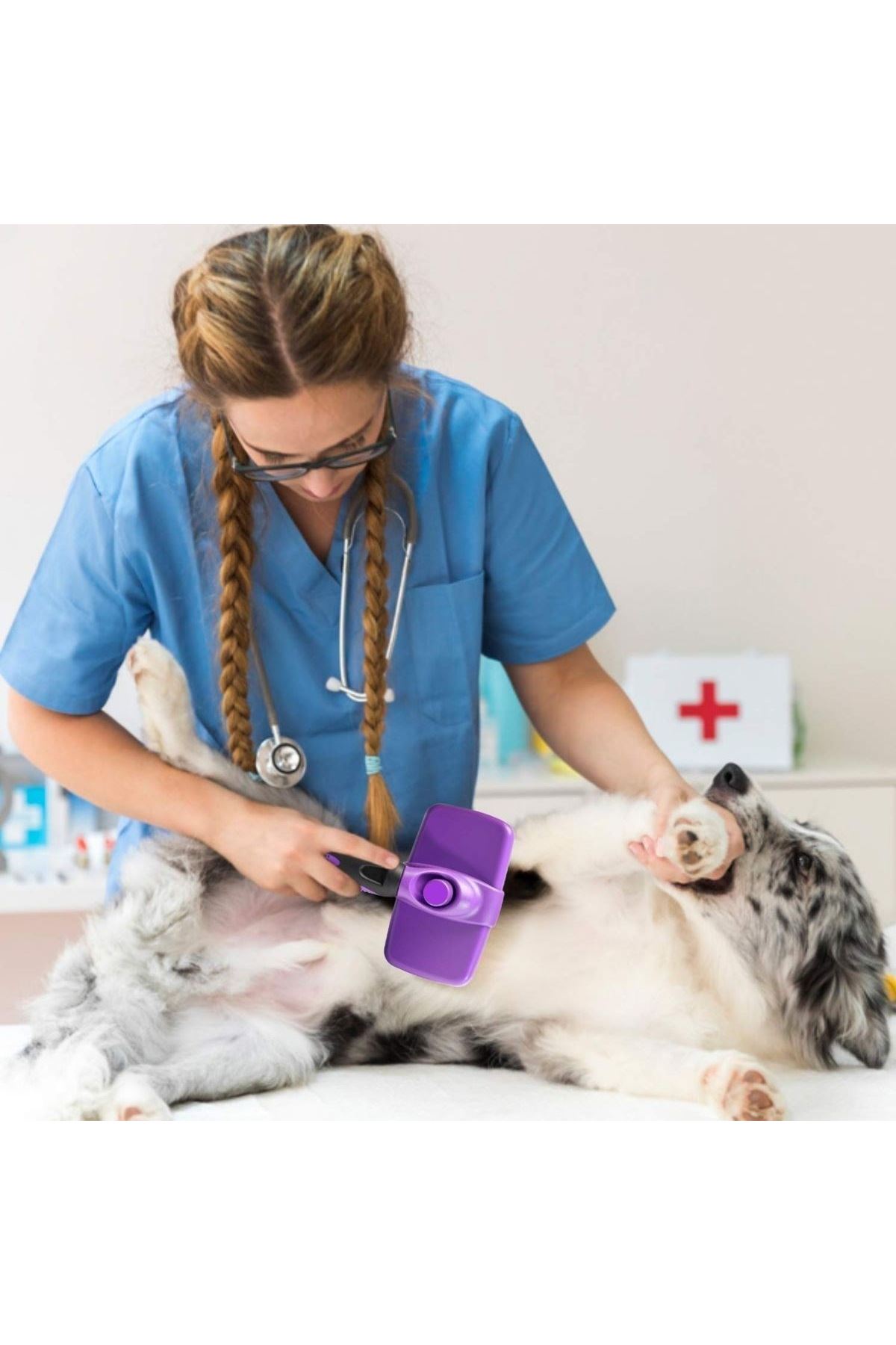 TBL Dekor®  Otomatik Temizlenebilen Tuşlu Pratik Kedi Köpek Tüy Toplama Fırçası