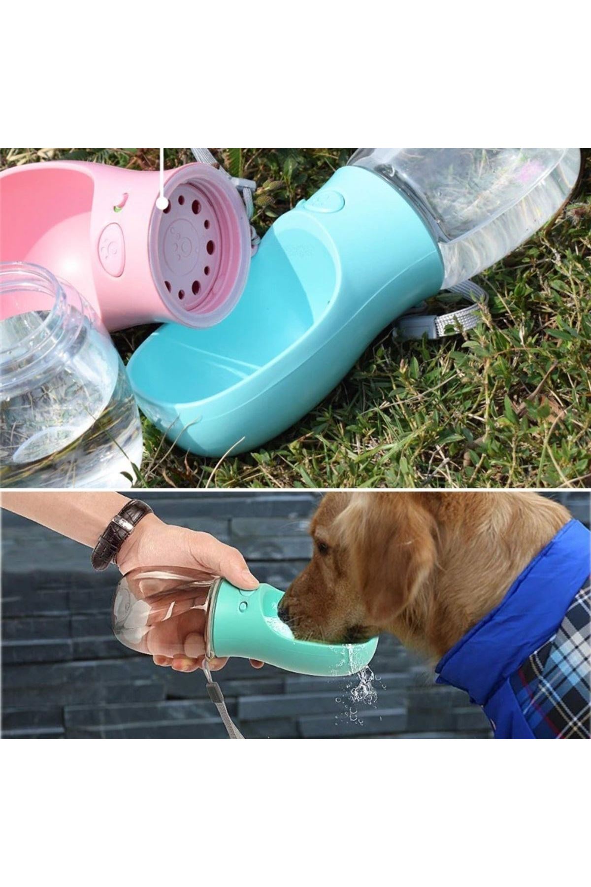 TBL Dekor® Taşınabilir Evcil Hayvan Suluğu Seyahat Kabı Kilitlenebilen Su Sızdırmaz Kap 350 ml