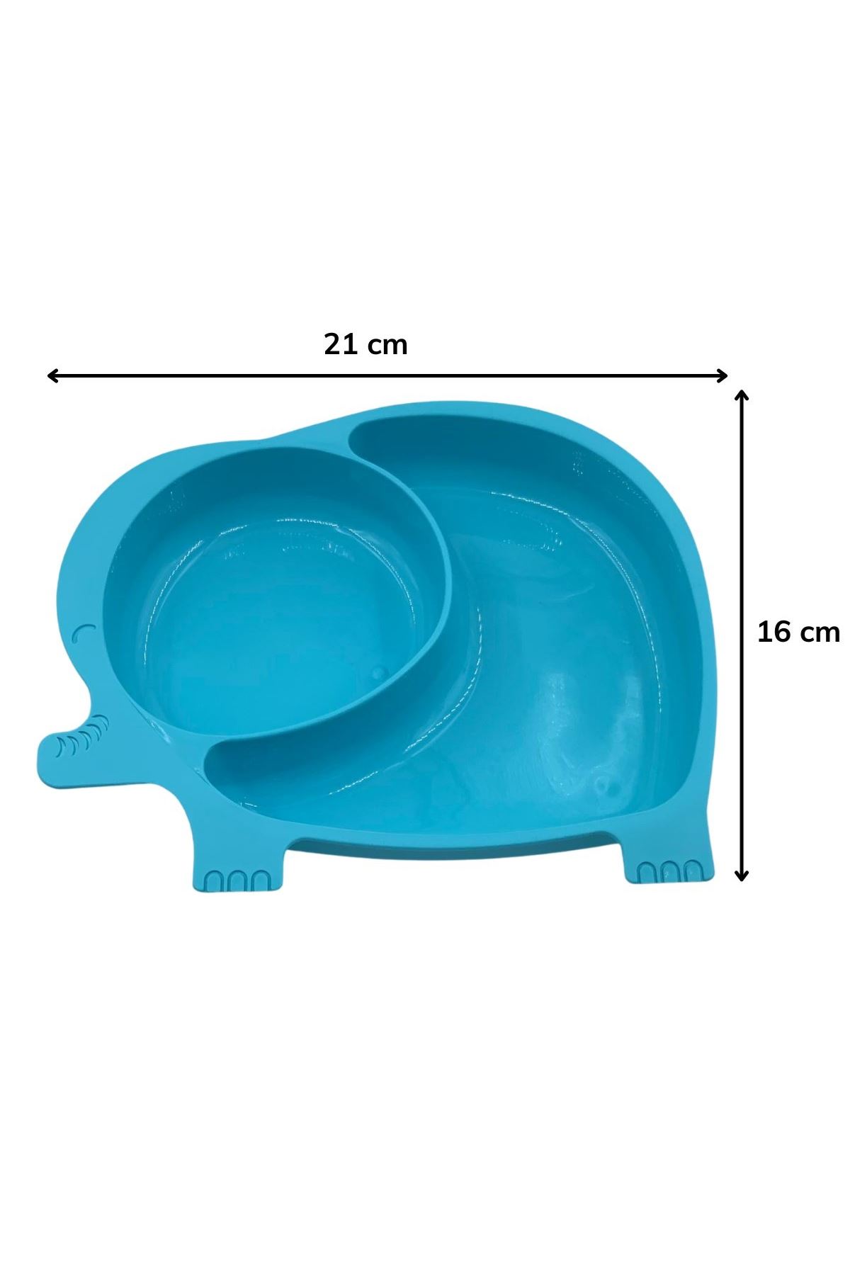 TBL Dekor® Bebek ve Çocuk için Sevimli Fil Model Desenli Yemek Bebek Mama Kabı Bölmeli Tabak