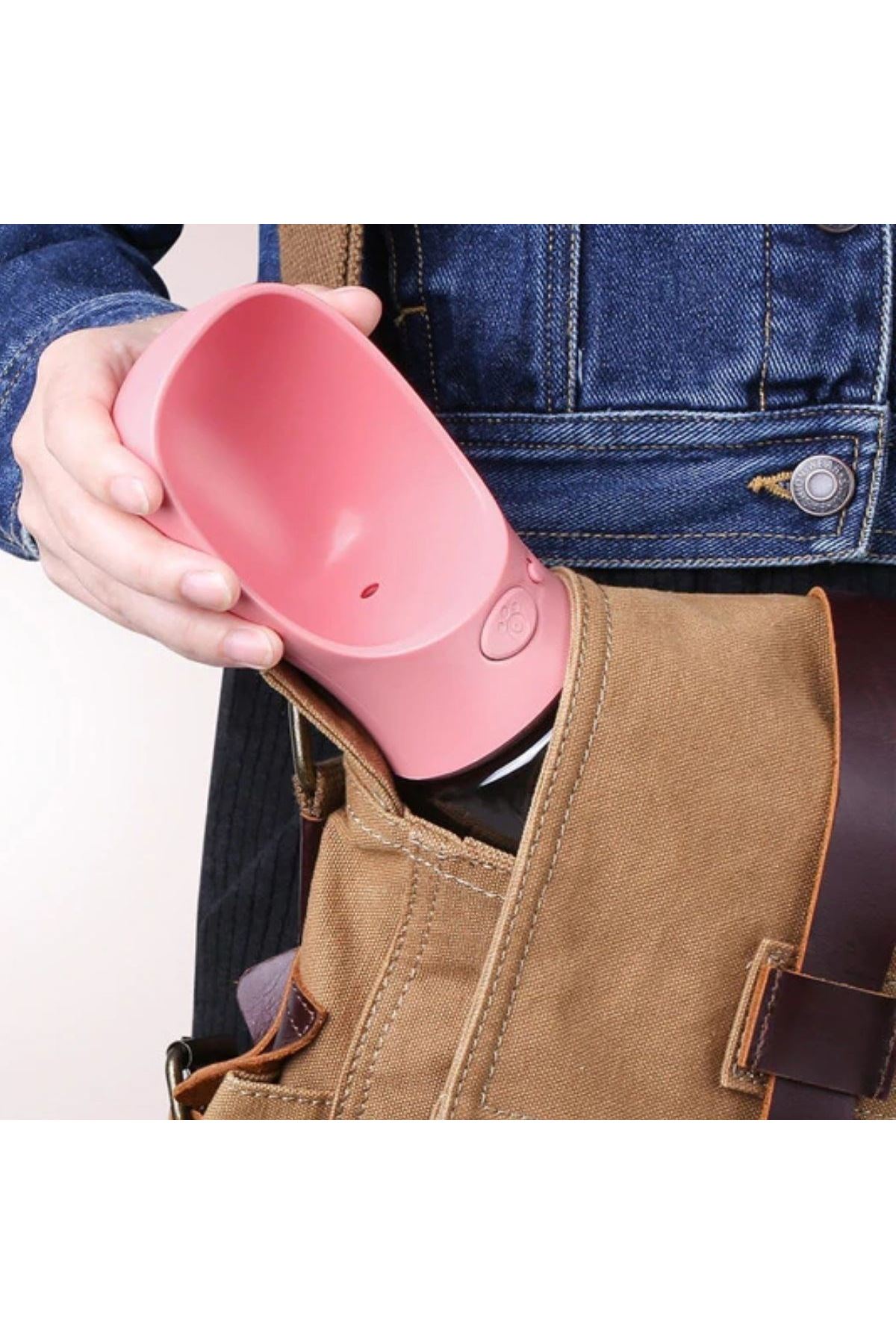 TBL Dekor® Taşınabilir Evcil Hayvan Suluğu Seyahat Kabı Kilitlenebilen Su Sızdırmaz Kap 350 ml