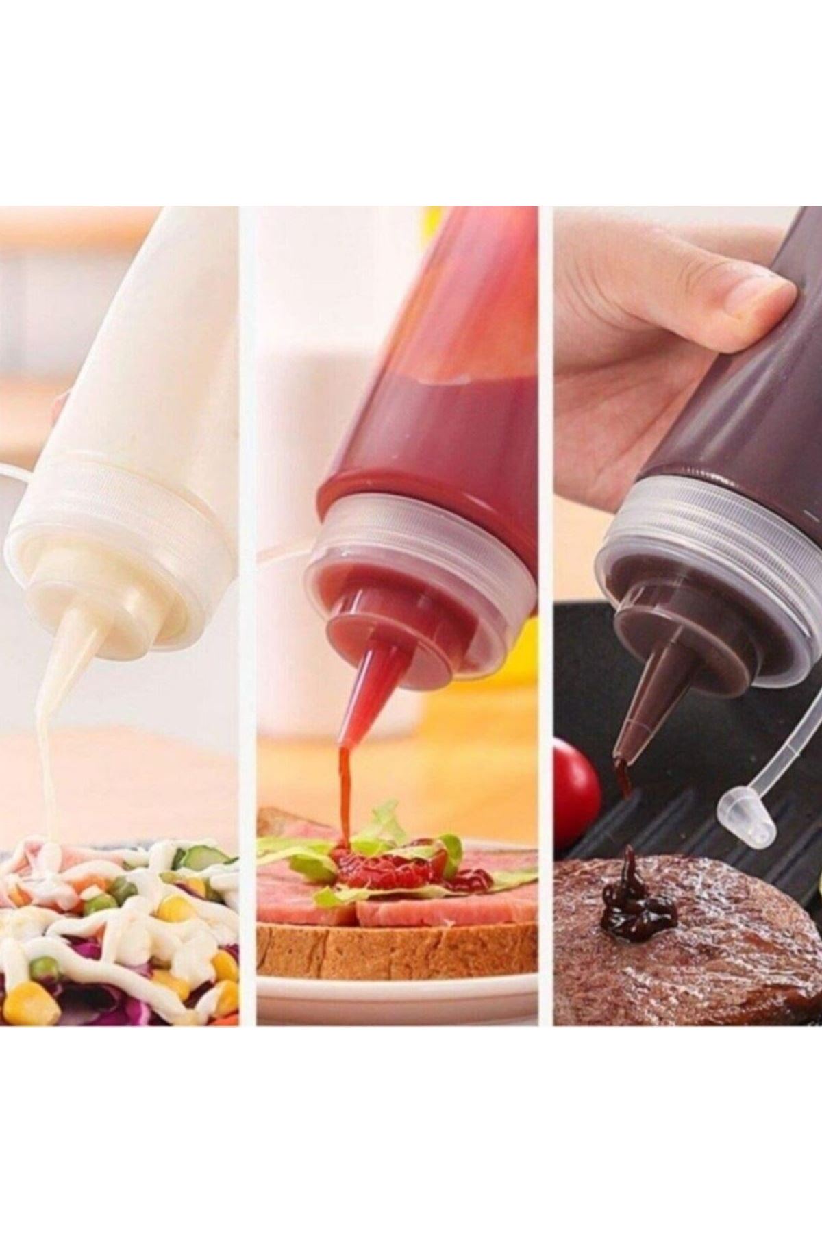 TBL Dekor® Şeffaf Kapaklı Sızdırmaz Yağlık Sosluk Şişesi Plastik Yağdanlık 400 ml AP-9028