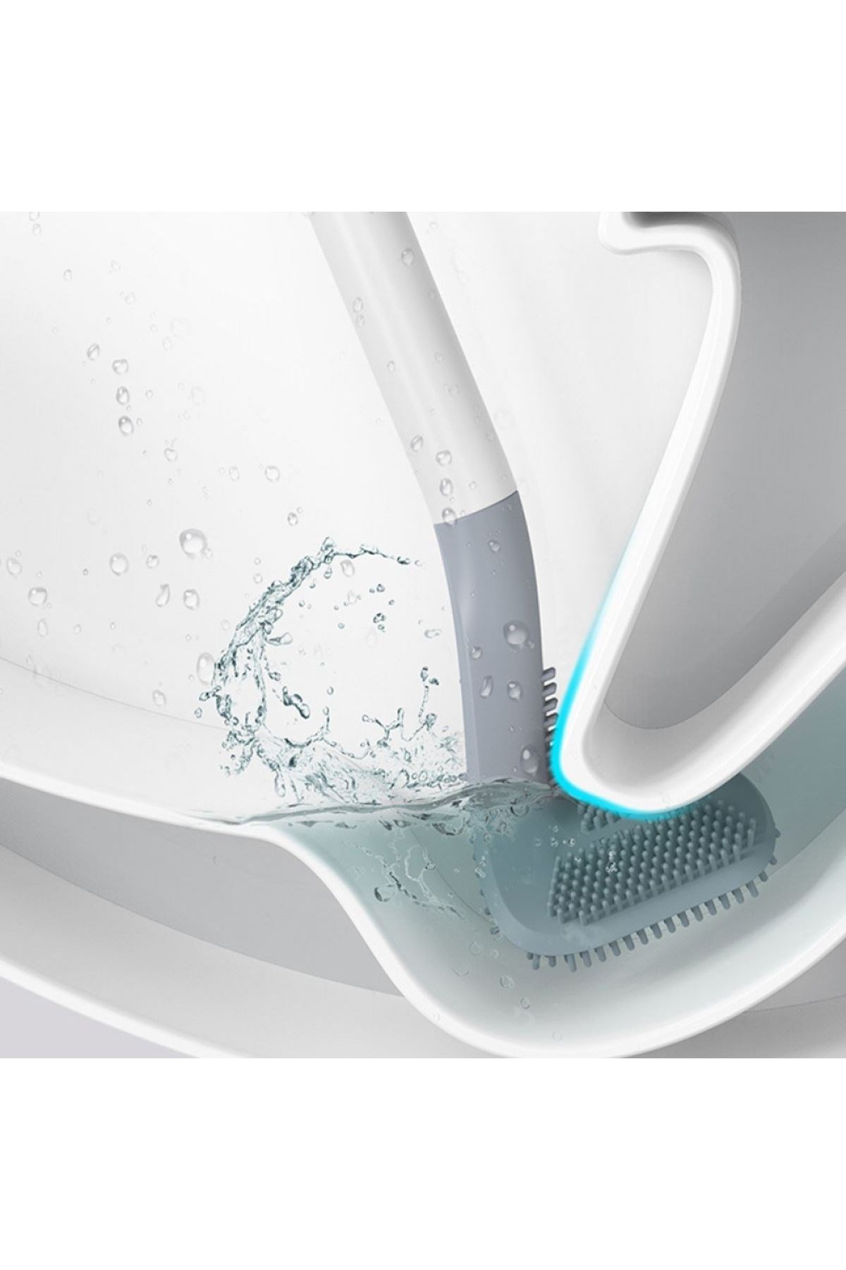 TBL Dekor® Golf Tasarımlı Silikon WC Klozet Mutfak Temizlik Fırçası Kanca Hediyeli