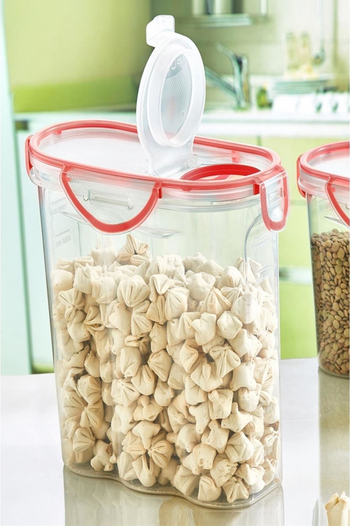 TBL Dekor® Kilitli Kapaklı Contalı Hava,Su Sıvı Geçirmez 2,4 Litre Erzak Saklama Kabı-SA590