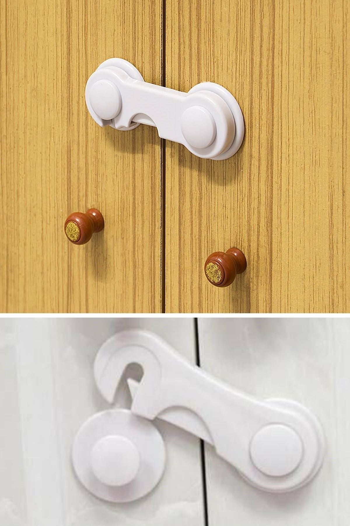 TBL Dekor® Bebek Çocuk Güvenliği Çekmece ve Dolap İçin Kendiliğinde Yapışkanlı Vidasız Kapak Kilidi