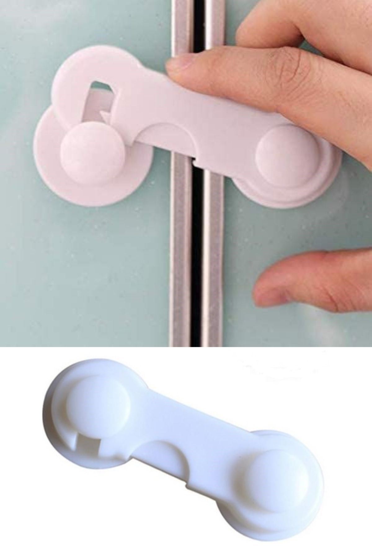 TBL Dekor® Bebek Çocuk Güvenliği Çekmece ve Dolap İçin Kendiliğinde Yapışkanlı Vidasız Kapak Kilidi