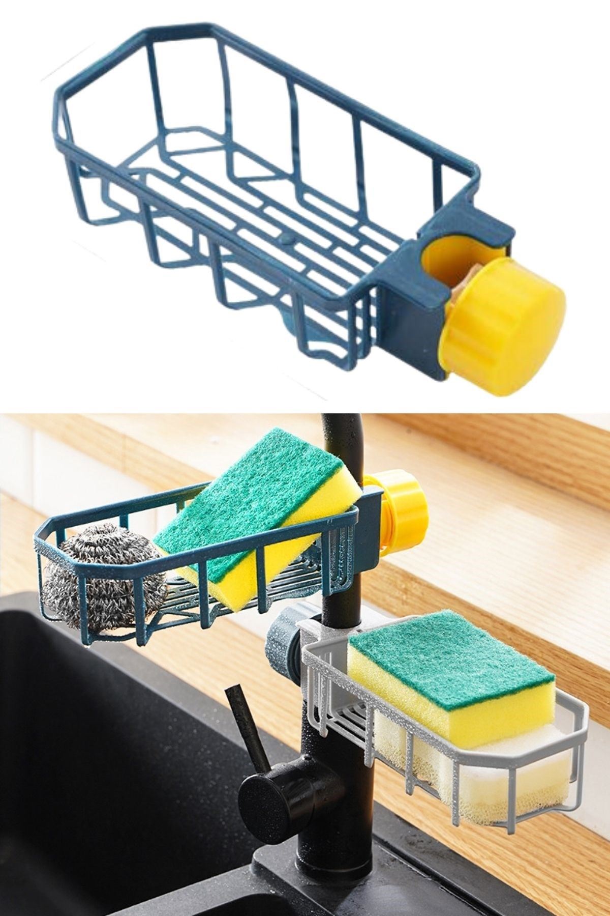 TBL Dekor® Musluk Kenarı Plastik Süngerlik Sabunluk Mutfak Düzenleyici Sünger Sabun Mutfak Organizeri