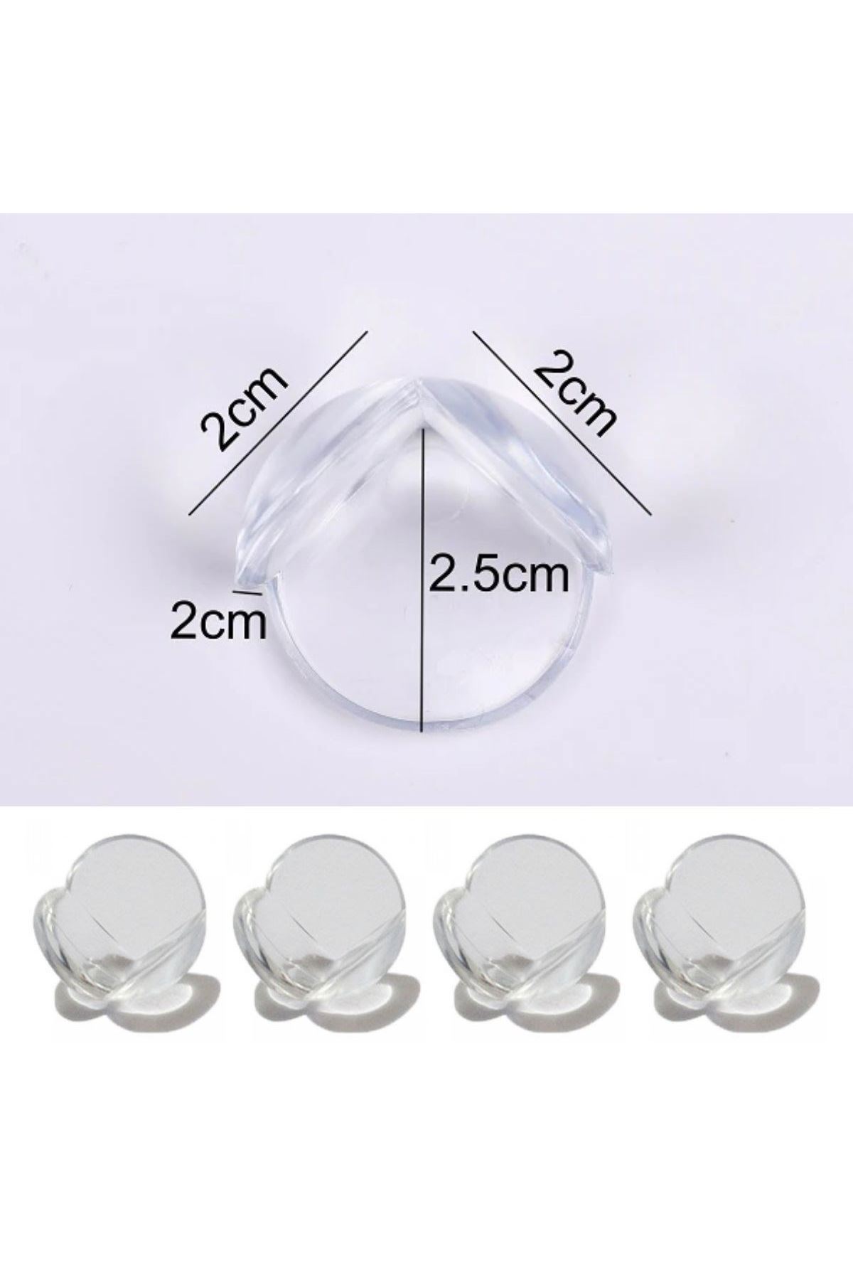 TBL Dekor® Bebek Çocuk Yumuşak ve Esnek Dairesel Şeffaf Yapışkanlı Güvenlik Köşe Koruyucu (4 Adet)