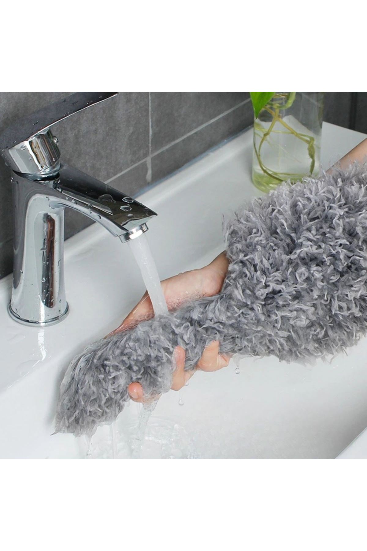 TBL Dekor® Teleskopik 3'lü Mop Toz Alma Püskülü Çok Fonksiyonlu Temizlik Seti