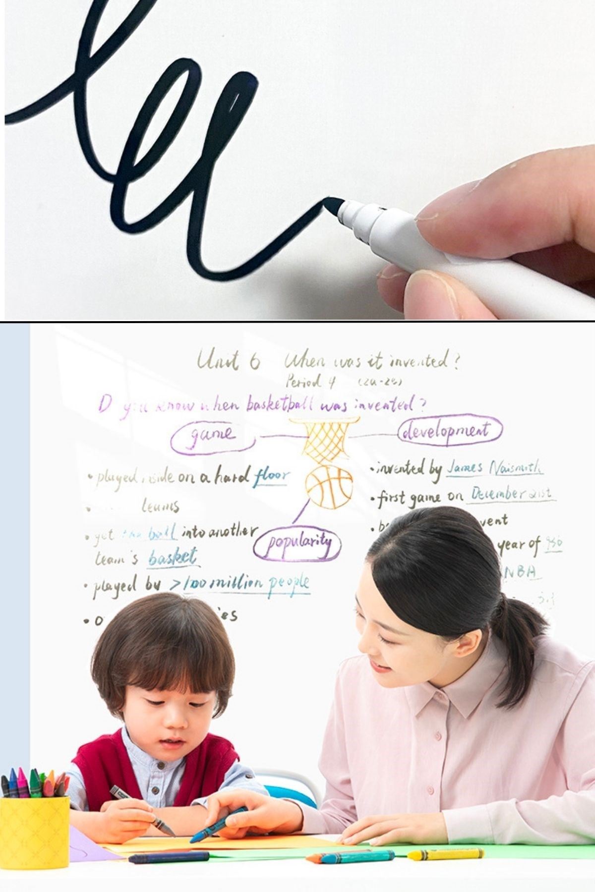 TBL Dekor® Silinebilir Kalemli Sticker  Duvara Yapışabilen Yazı Tahtası 60x100 cm