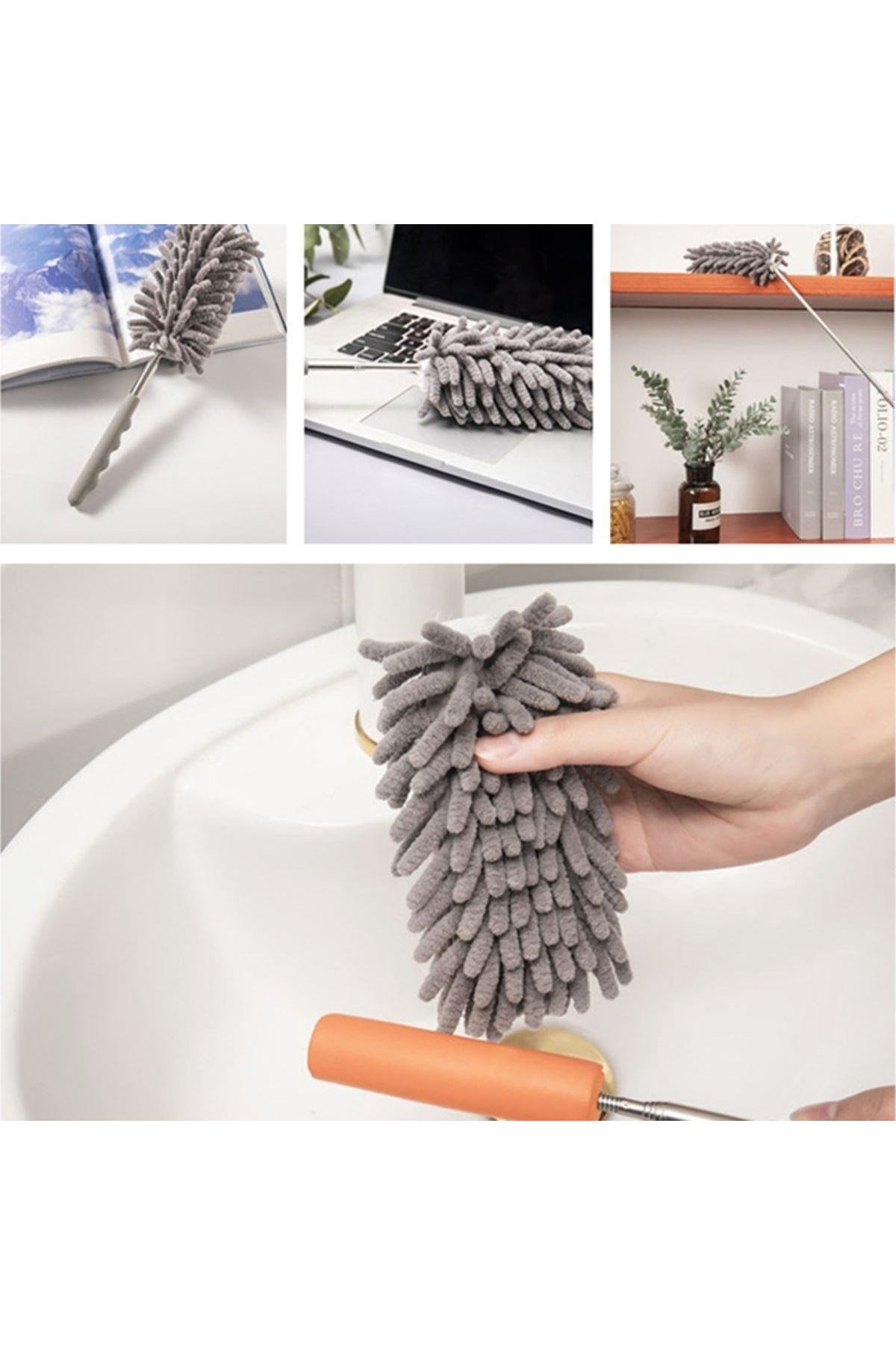 TBL Dekor® Teleskopik 3'lü Mop Toz Alma Püskülü Çok Fonksiyonlu Temizlik Seti