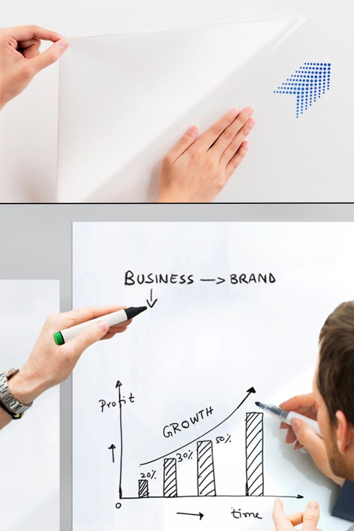 TBL Dekor® Silinebilir Kalemli Sticker  Duvara Yapışabilen Yazı Tahtası 60x100 cm