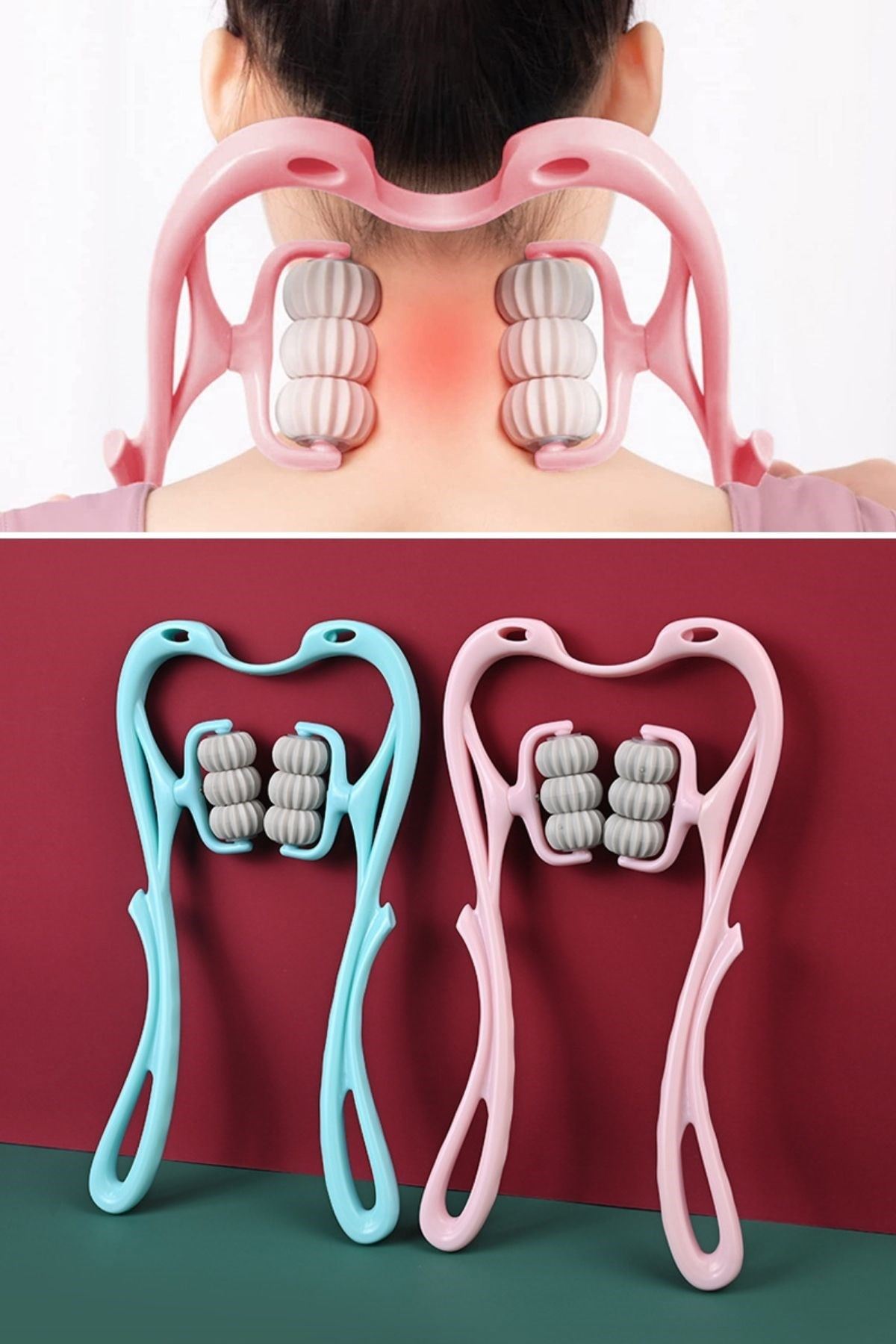 TBL Dekor® Çok Fonksiyonlu Manuel Altı Tekerlekli Boyun Masaj Aleti