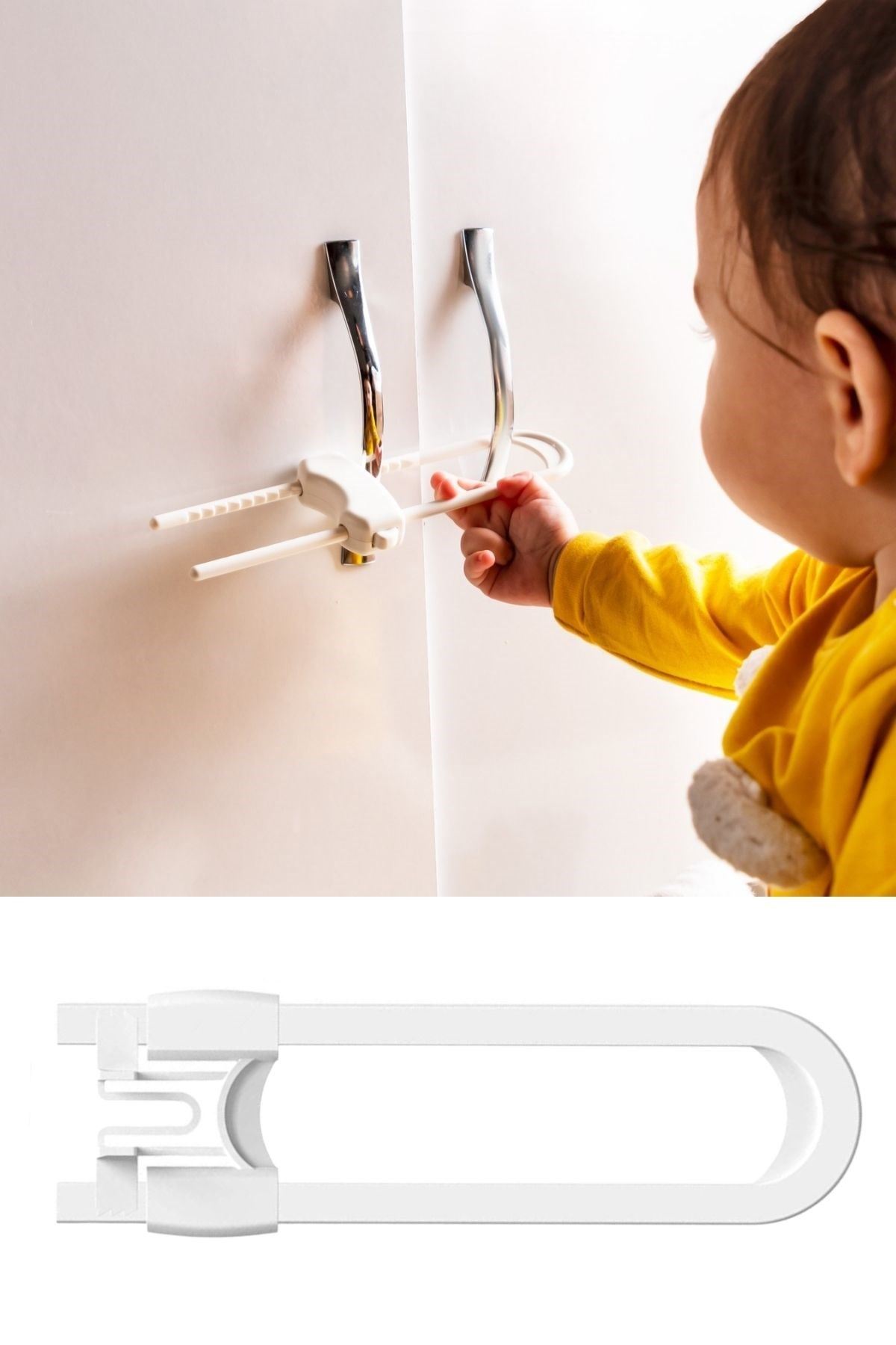 TBL Dekor® Bebek Çocuk Çekmece ve Dolap Koruma Raylı Güvenlik Sistemi Emniyet Kilidi