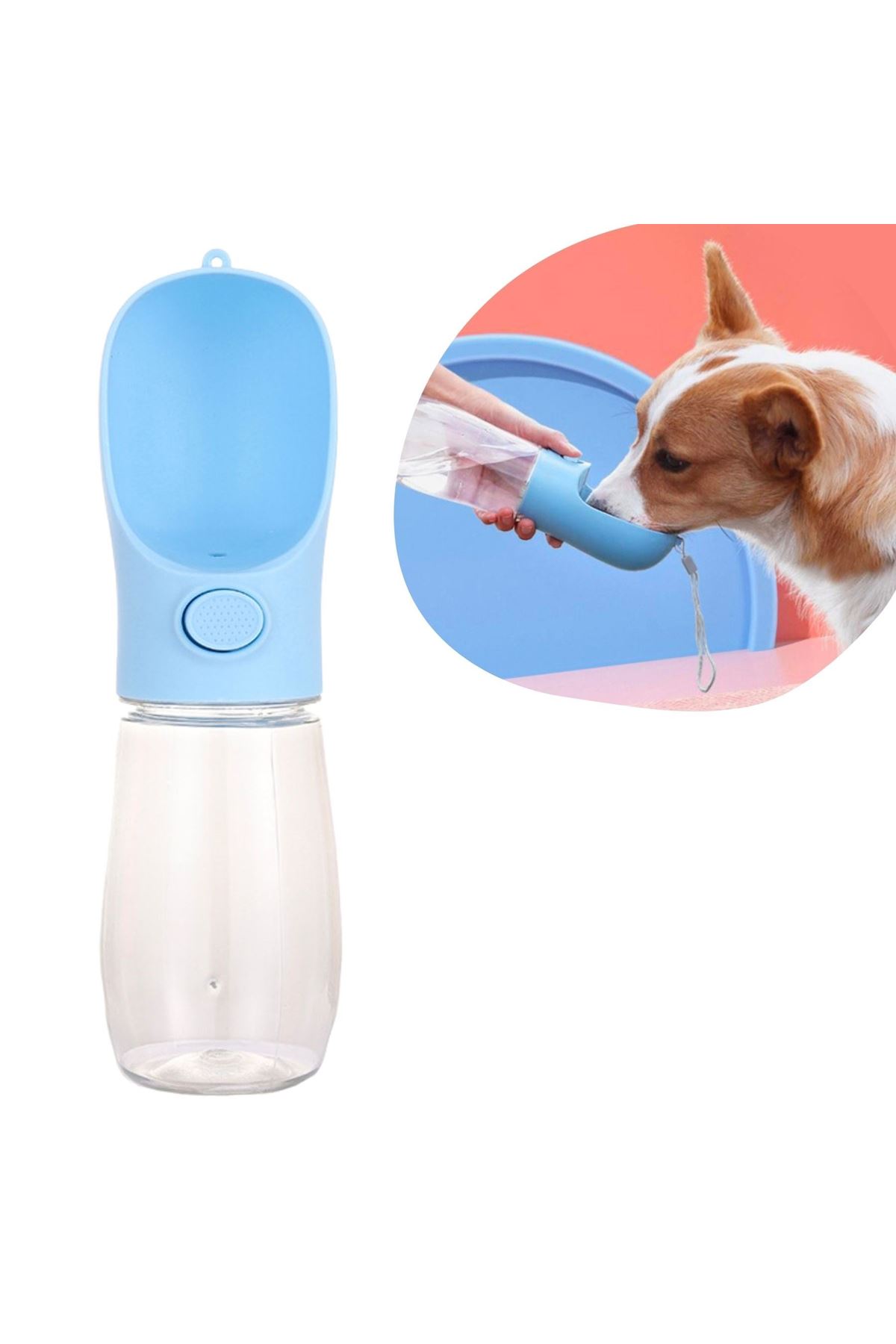 TBL Dekor® 450 ml Taşınabilir Butonlu Evcil Hayvan Suluğu