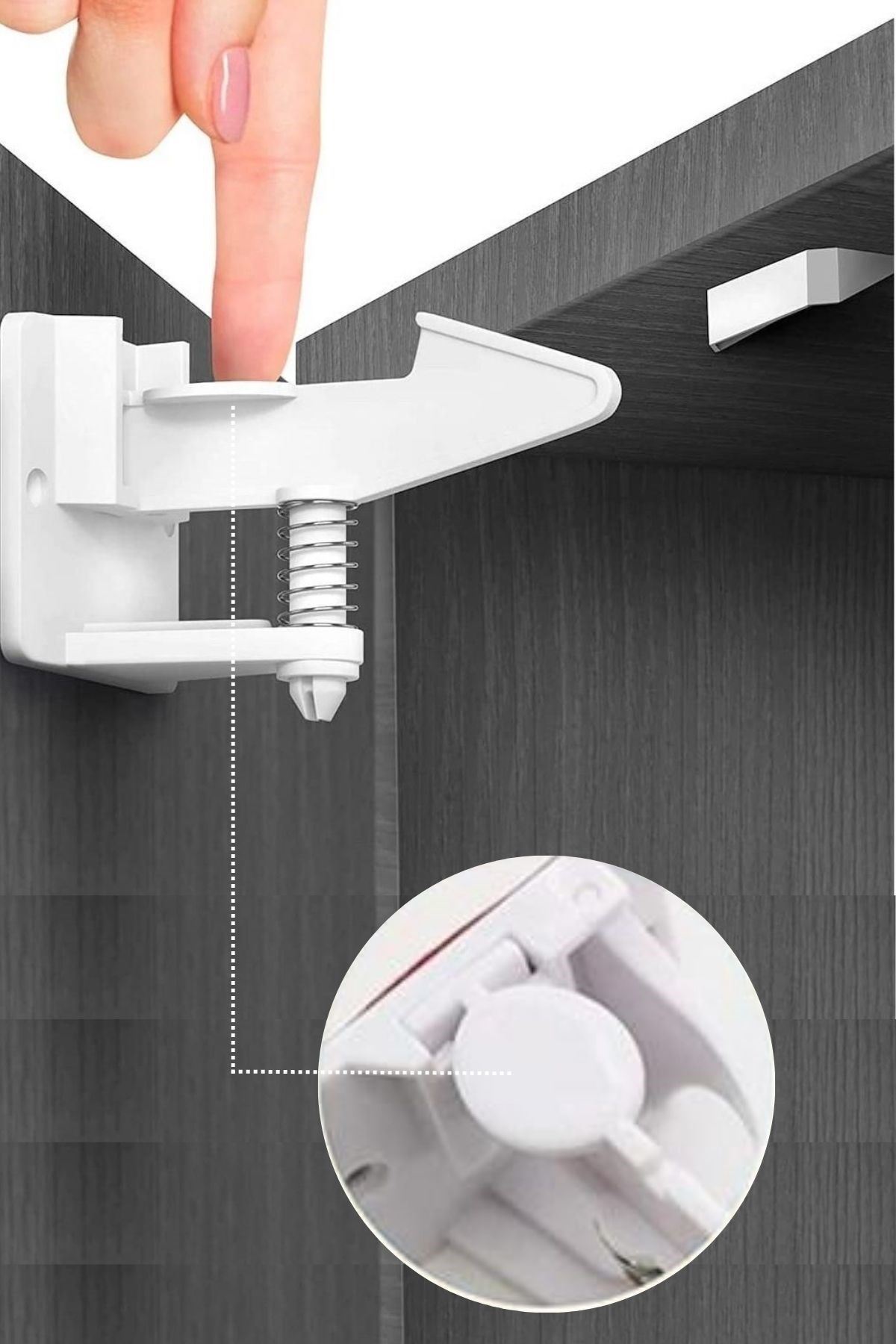 TBL Dekor® Bebek Çocuk Güvenliği Korumalı Yapışkan Çekmece ve Dolap İçin Tutucu Gizli Güvenlik Kilidi