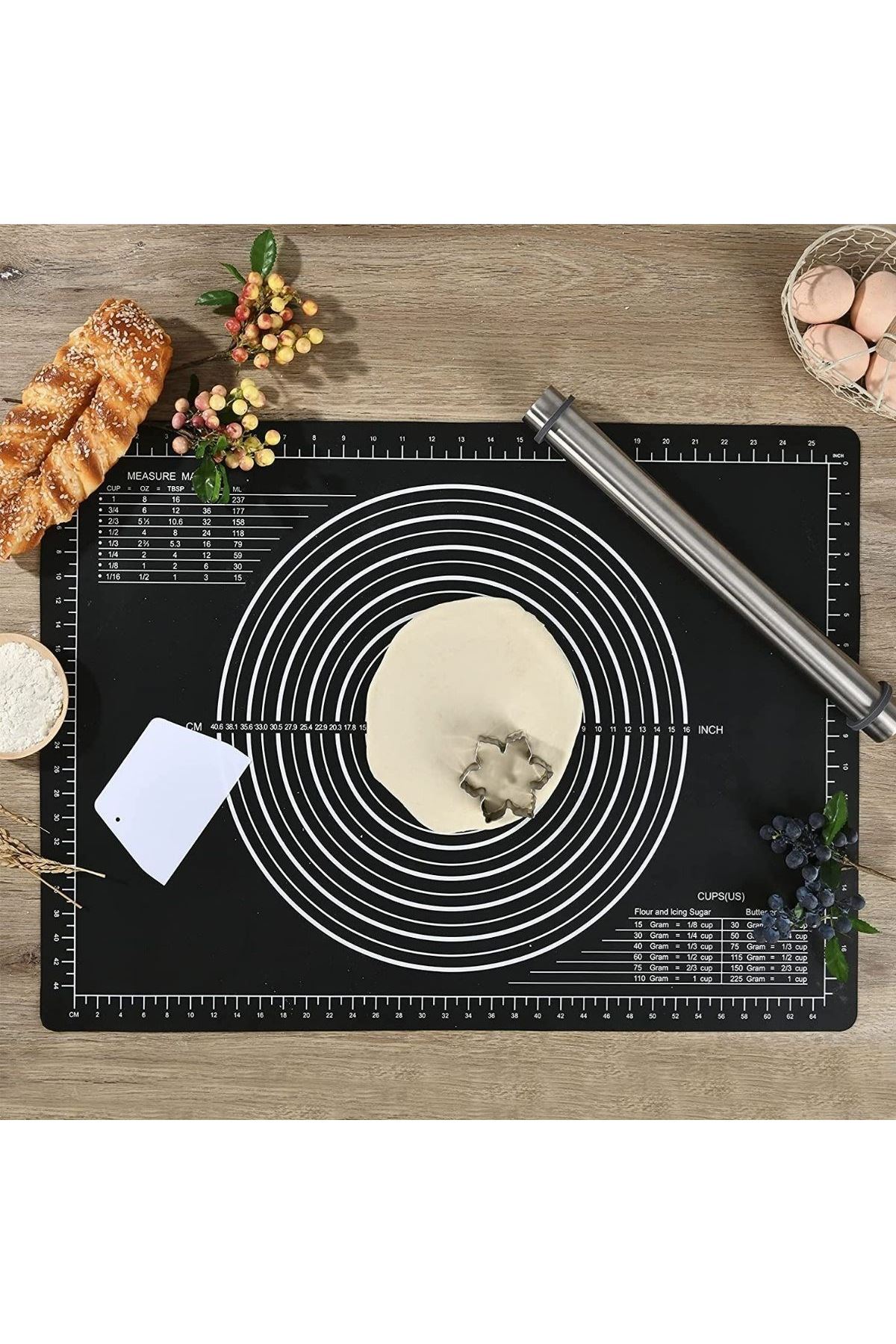 TBL Dekor® Silikon Çok Amaçlı Geniş Hamur Matı Hamur Açma Matı 40*50 cm