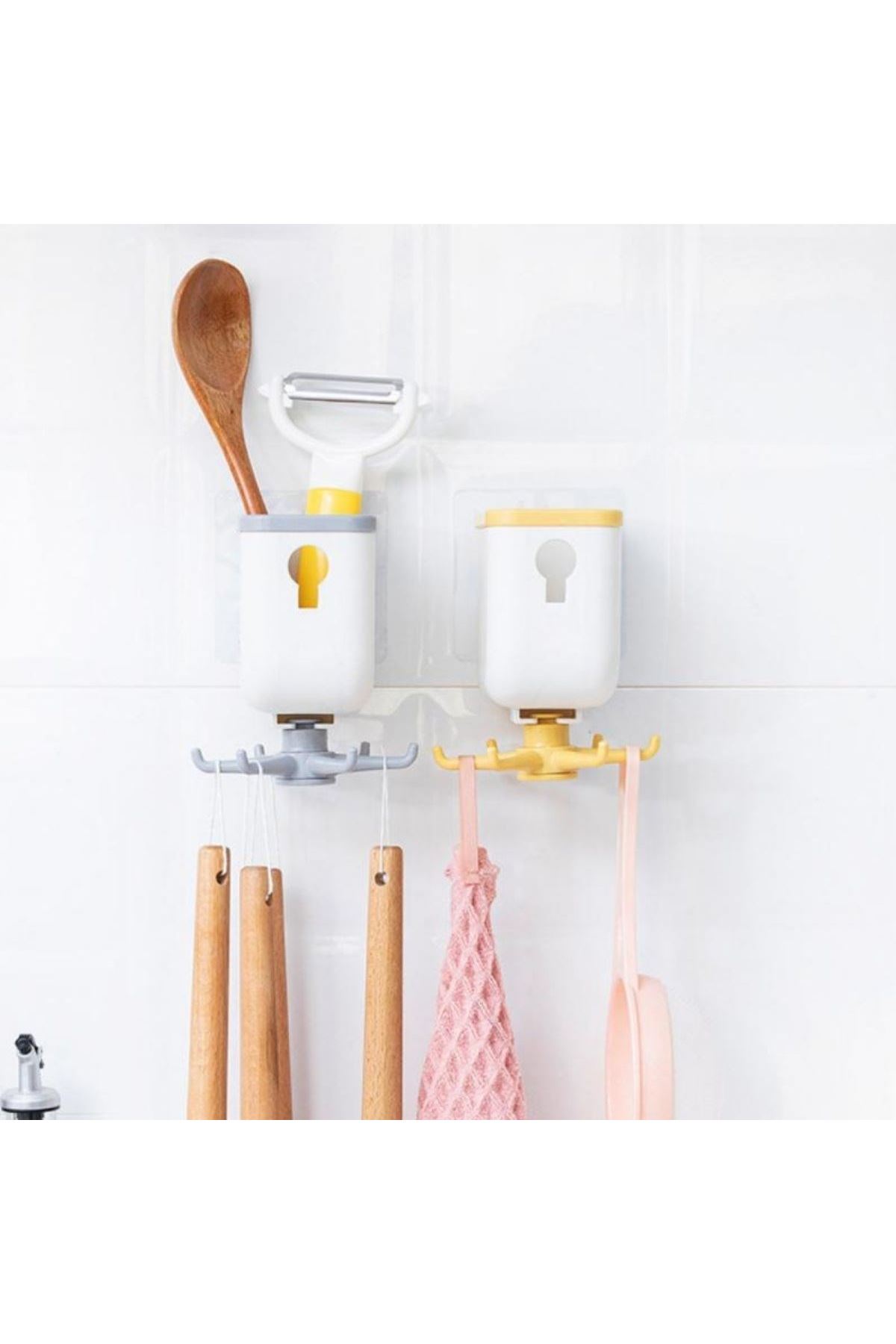 TBL Dekor® Pratik Mutfak Askılığı Organizatör Ve Mutfak Düzenleyici Çok Amaçlı Askı