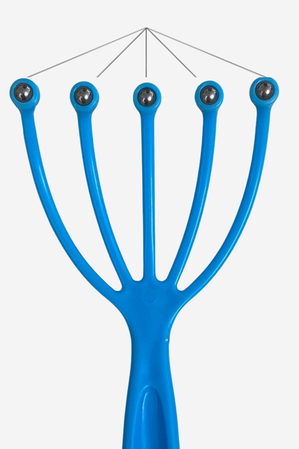 TBL Dekor® Çok Fonksiyonlu 5 Uçlu Bilyeli Baş Boyun Bacak Kol Masaj Alet Rahatlatıcı Kafa Masaj Aparatı