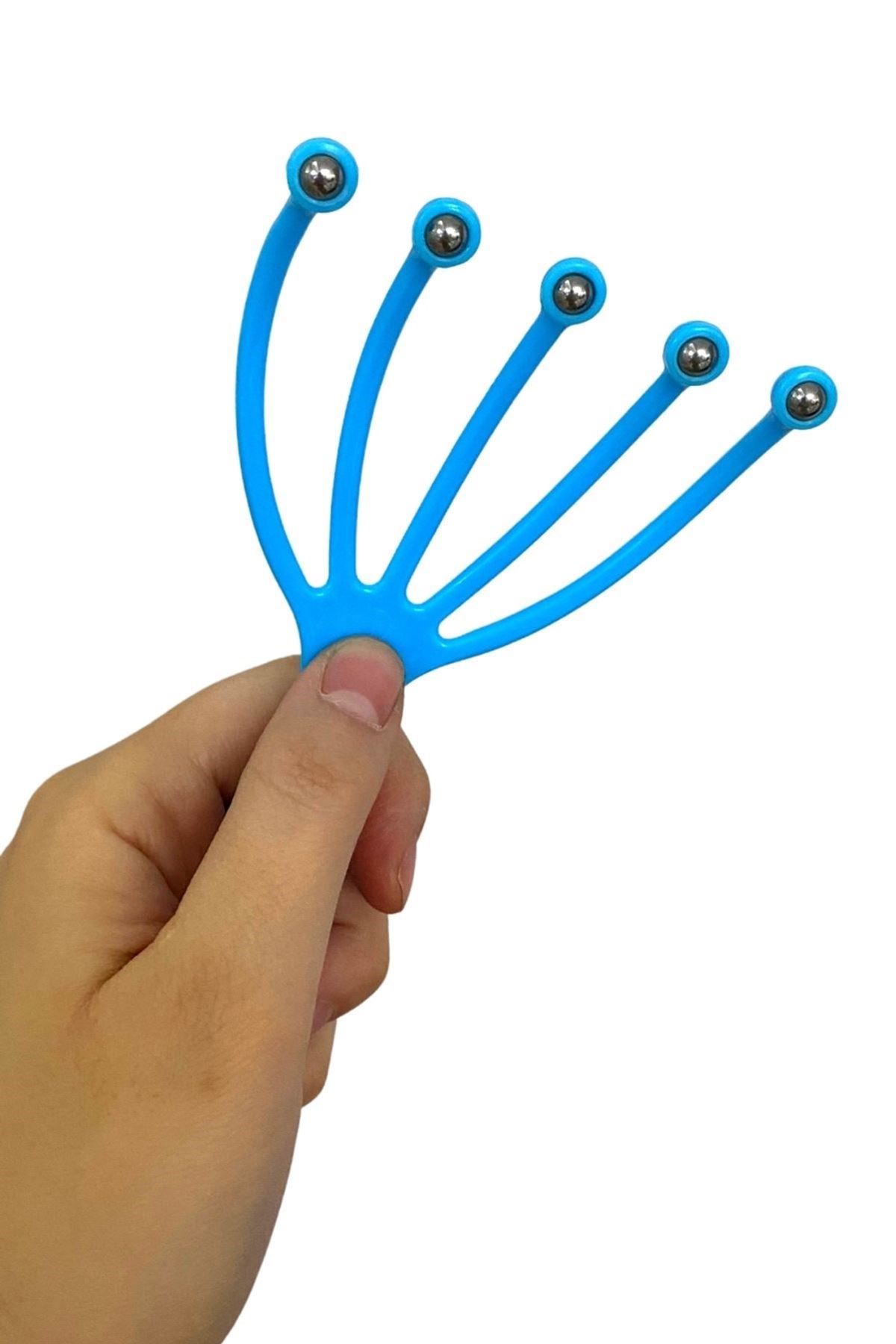 TBL Dekor® Çok Fonksiyonlu 5 Uçlu Bilyeli Baş Boyun Bacak Kol Masaj Alet Rahatlatıcı Kafa Masaj Aparatı