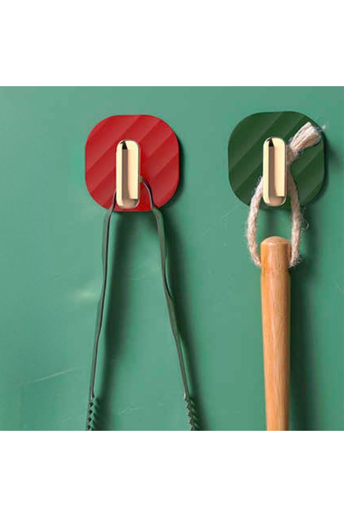 TBL Dekor® 2li Yapışkanlı Retro Askılık Dolap Kapak Kulpu Yeşil