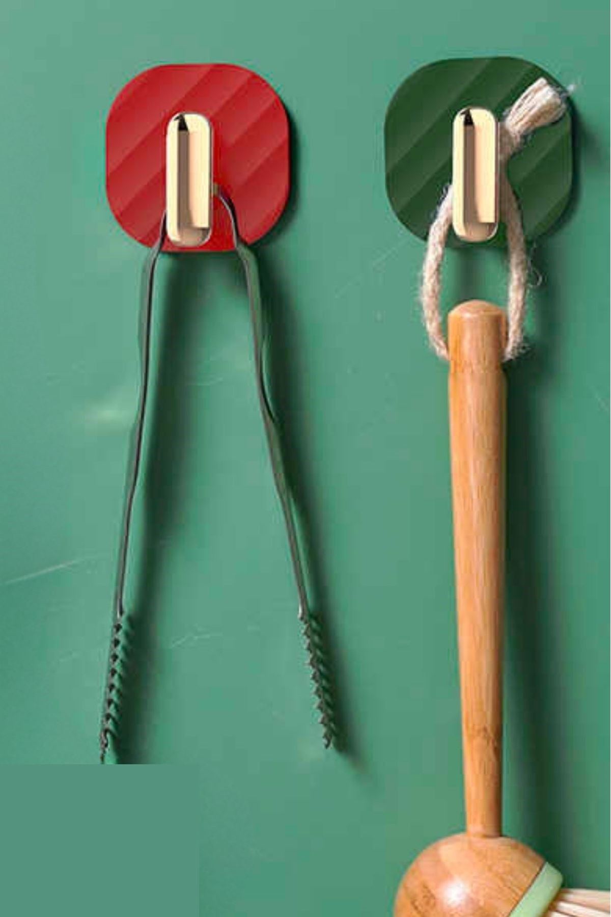 TBL Dekor® 2li Yapışkanlı Retro Askılık Dolap Kapak Kulpu Yeşil