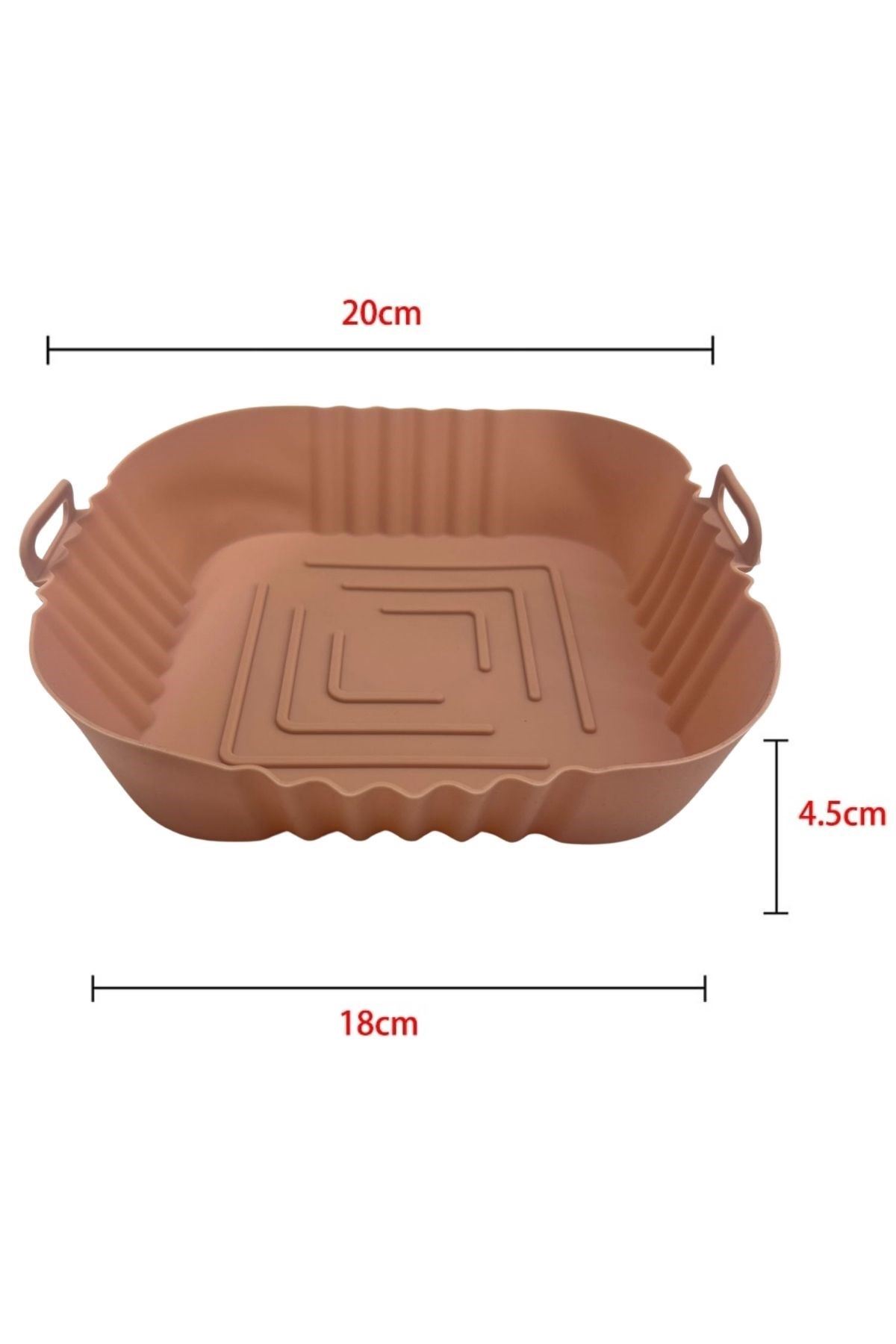 TBL Dekor® Renkli Isıya Dayanıklı Yıkanılabilir Silikon Fırın  Airfryer Kare Model Pişirme Matı 20 cm