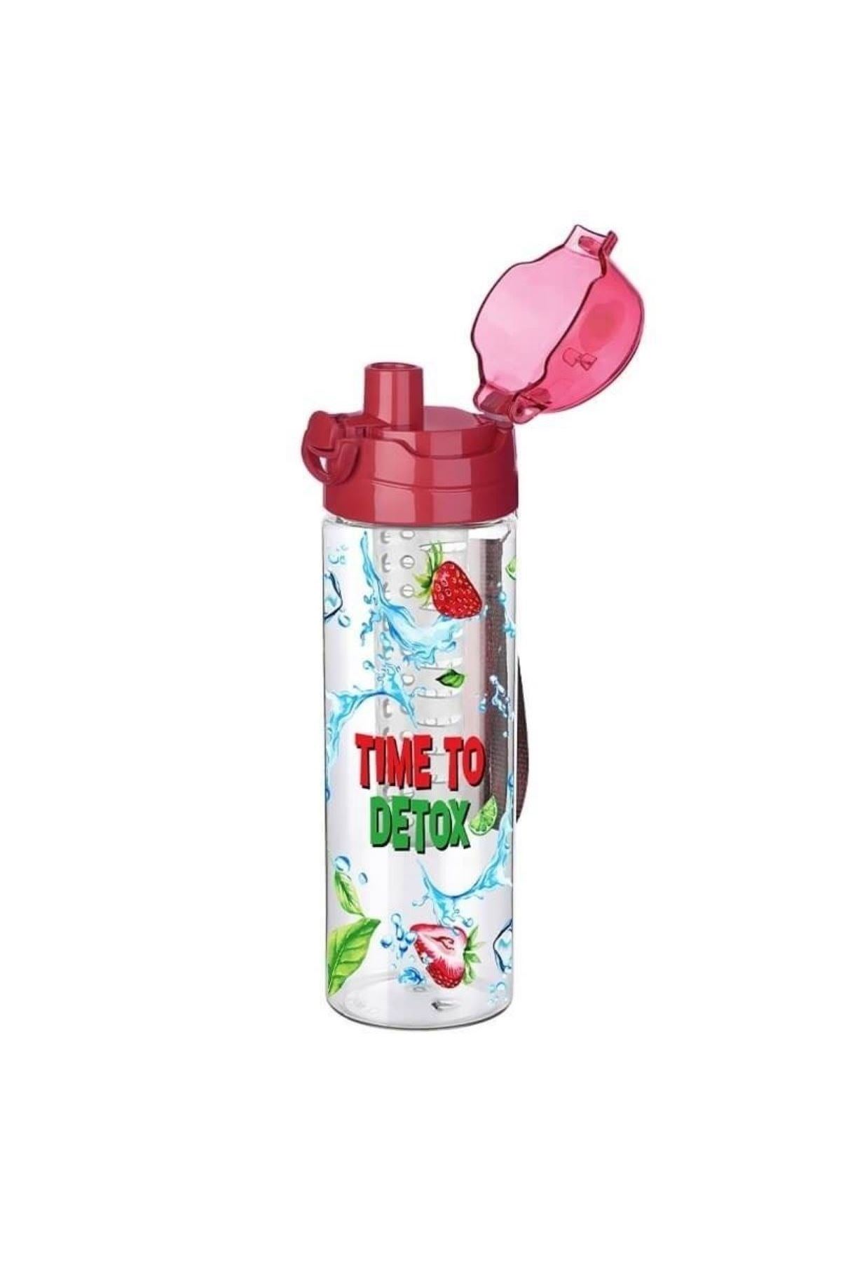 TBL Dekor® Tutma Saplı Kilitli Kendiliğinden Süzgeçli Kolay Taşınabilir Detoks Sporcu Diyet Matarası