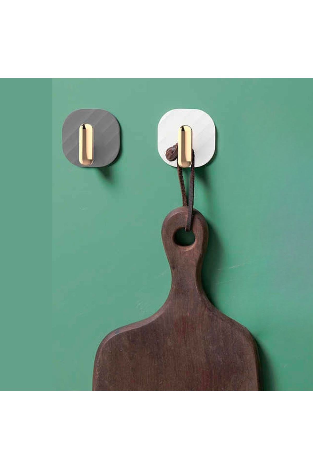 TBL Dekor®  2li Yapışkanlı Retro Askılık Dolap Kapak Kulpu Gri