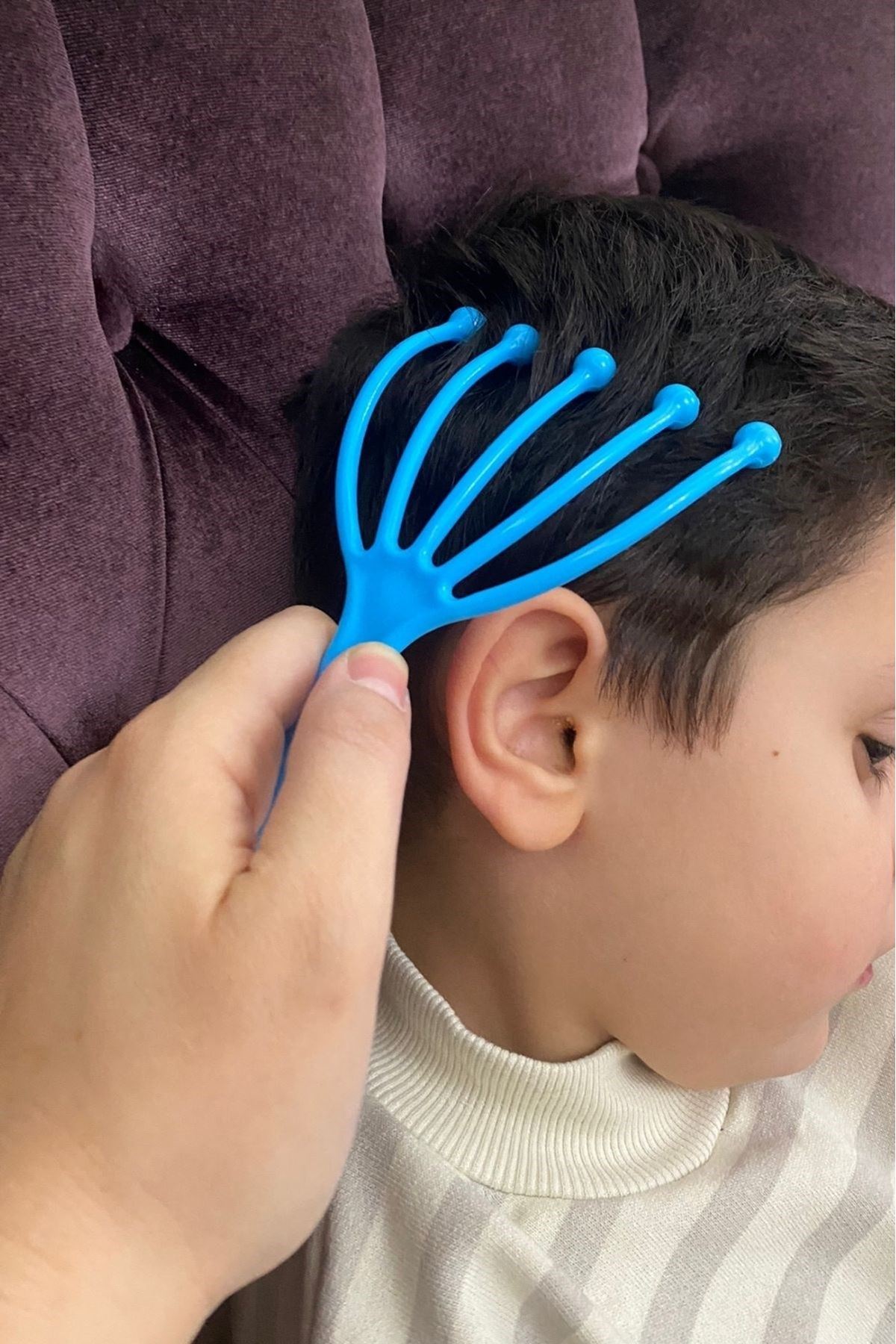 TBL Dekor® Çok Fonksiyonlu 5 Uçlu Bilyeli Baş Boyun Bacak Kol Masaj Alet Rahatlatıcı Kafa Masaj Aparatı