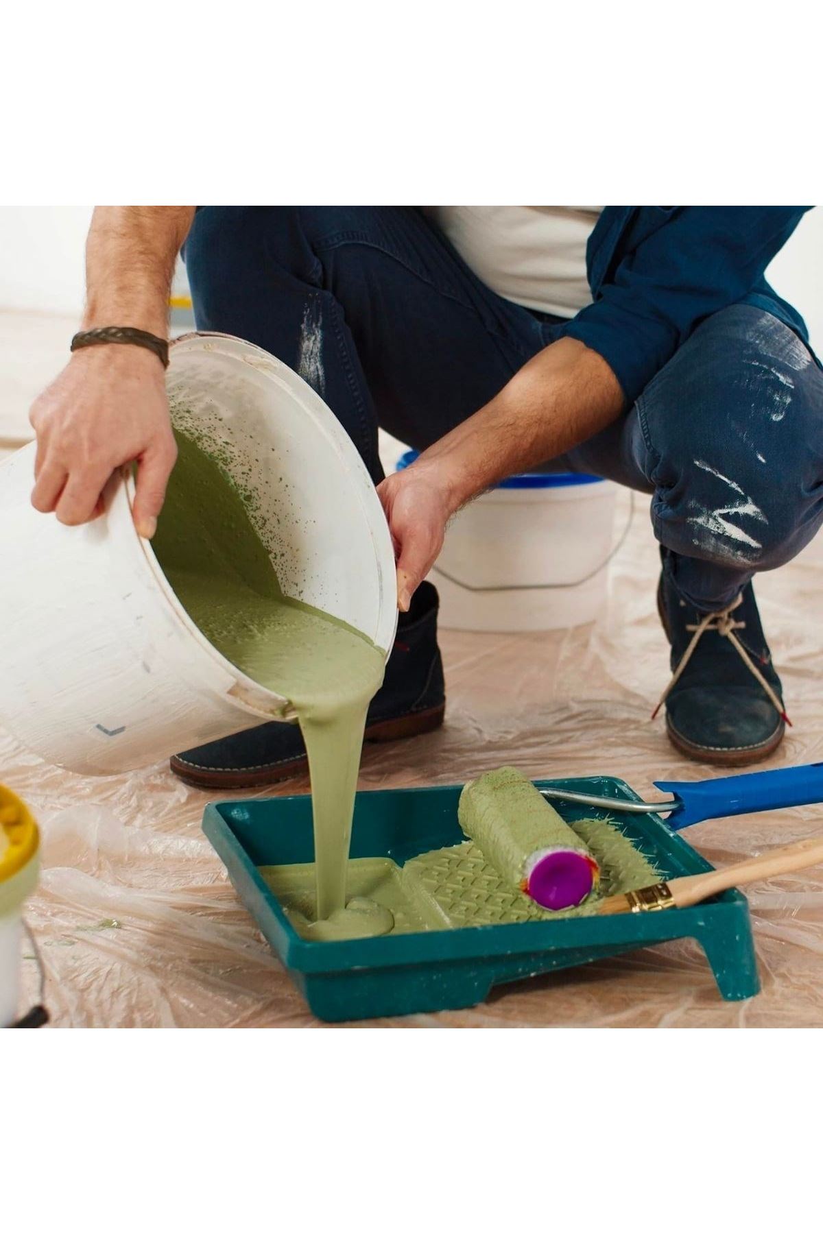 TBL Dekor®  Boya Badana Eşya Koruma Hışır Örtüsü 280cm x 15 mt  Yapışkanlı Hışır Örtü