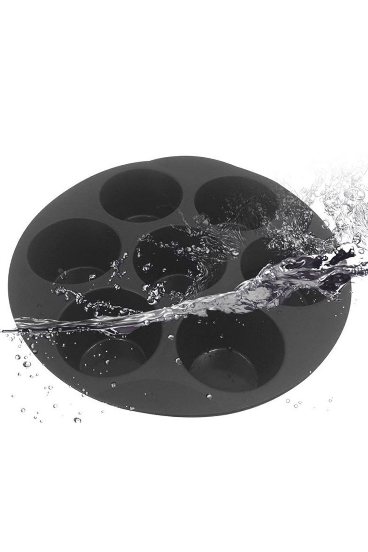 TBL Dekor® 7 Gözlü Silikon Çok Amaçlı Airfryer Muffin Cupcake Kek ve Çörek Pişirme Kalıbı