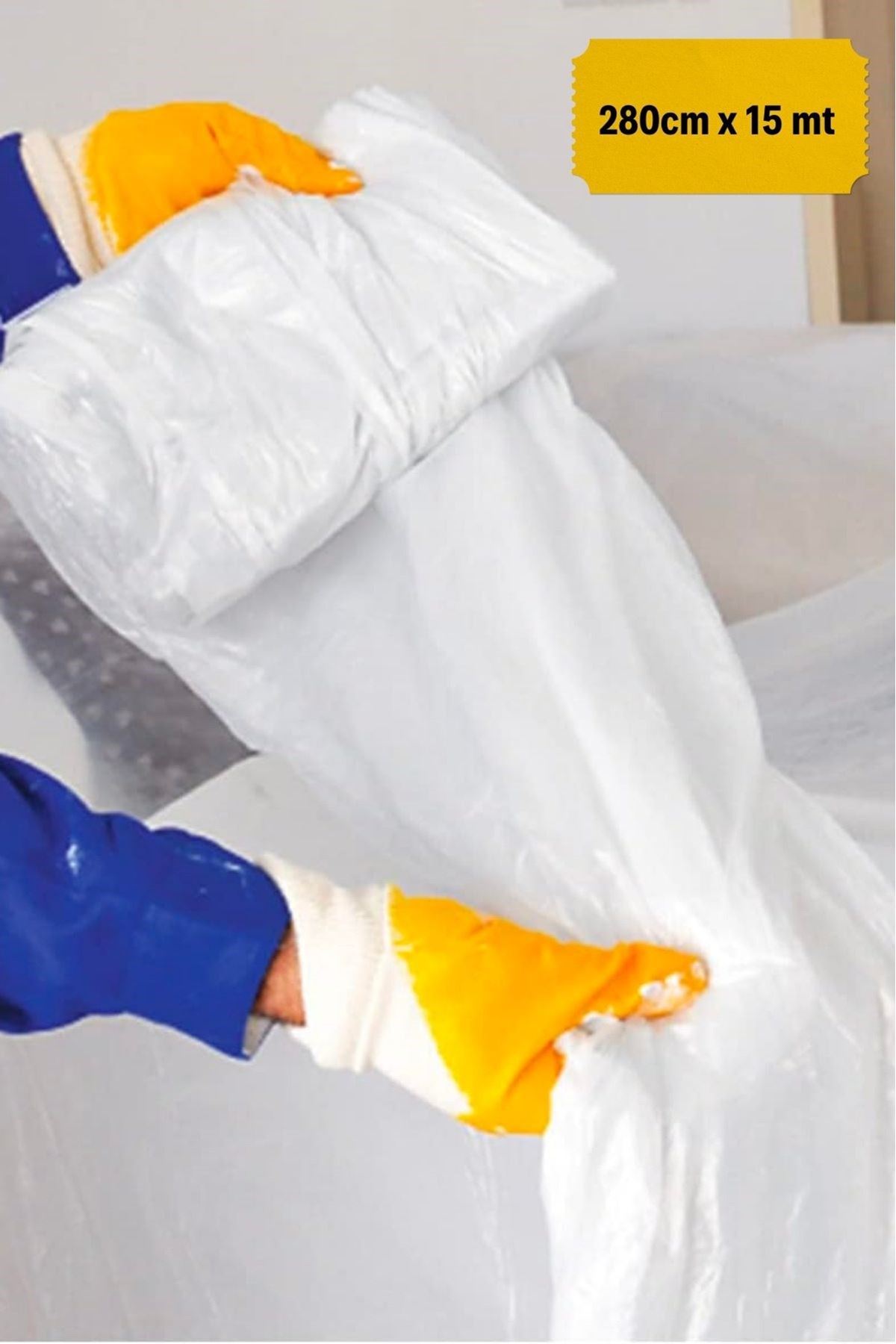 TBL Dekor®  Boya Badana Eşya Koruma Hışır Örtüsü 280cm x 15 mt  Yapışkanlı Hışır Örtü