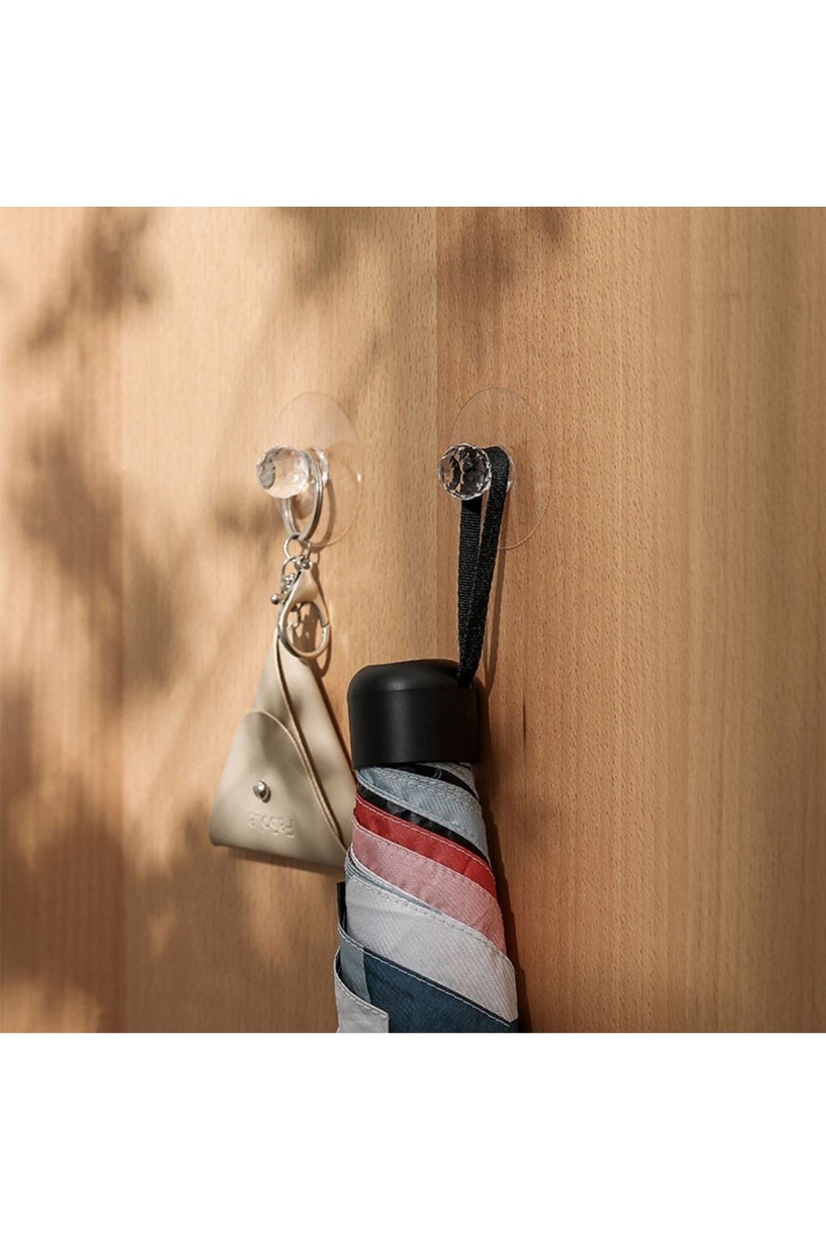 TBL Dekor® 2 Adet Kristal Kendiliğinden Güçlü Yapışkanlı Kulp Askısı Tutma Kolu