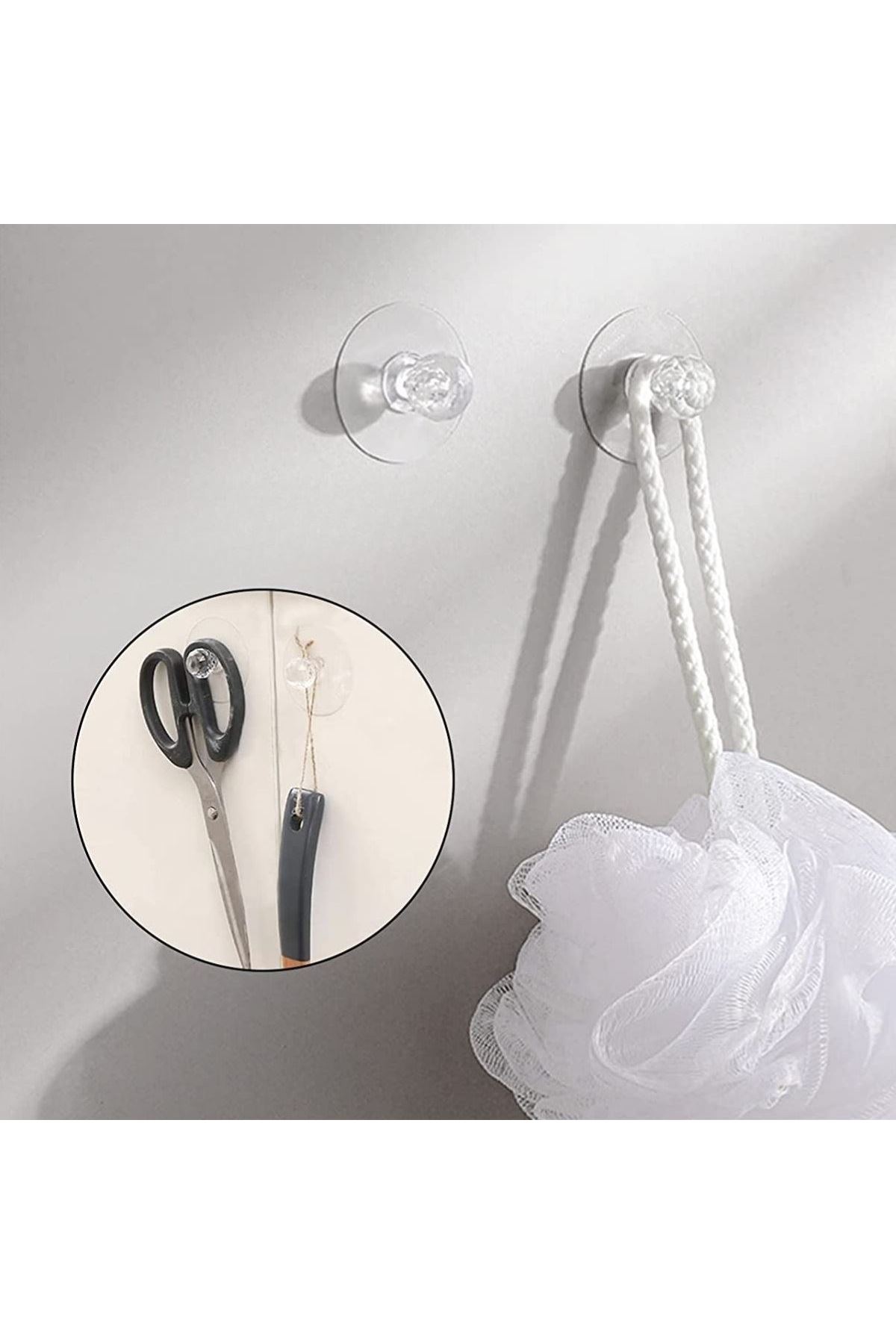 TBL Dekor® 2 Adet Kristal Kendiliğinden Güçlü Yapışkanlı Kulp Askısı Tutma Kolu