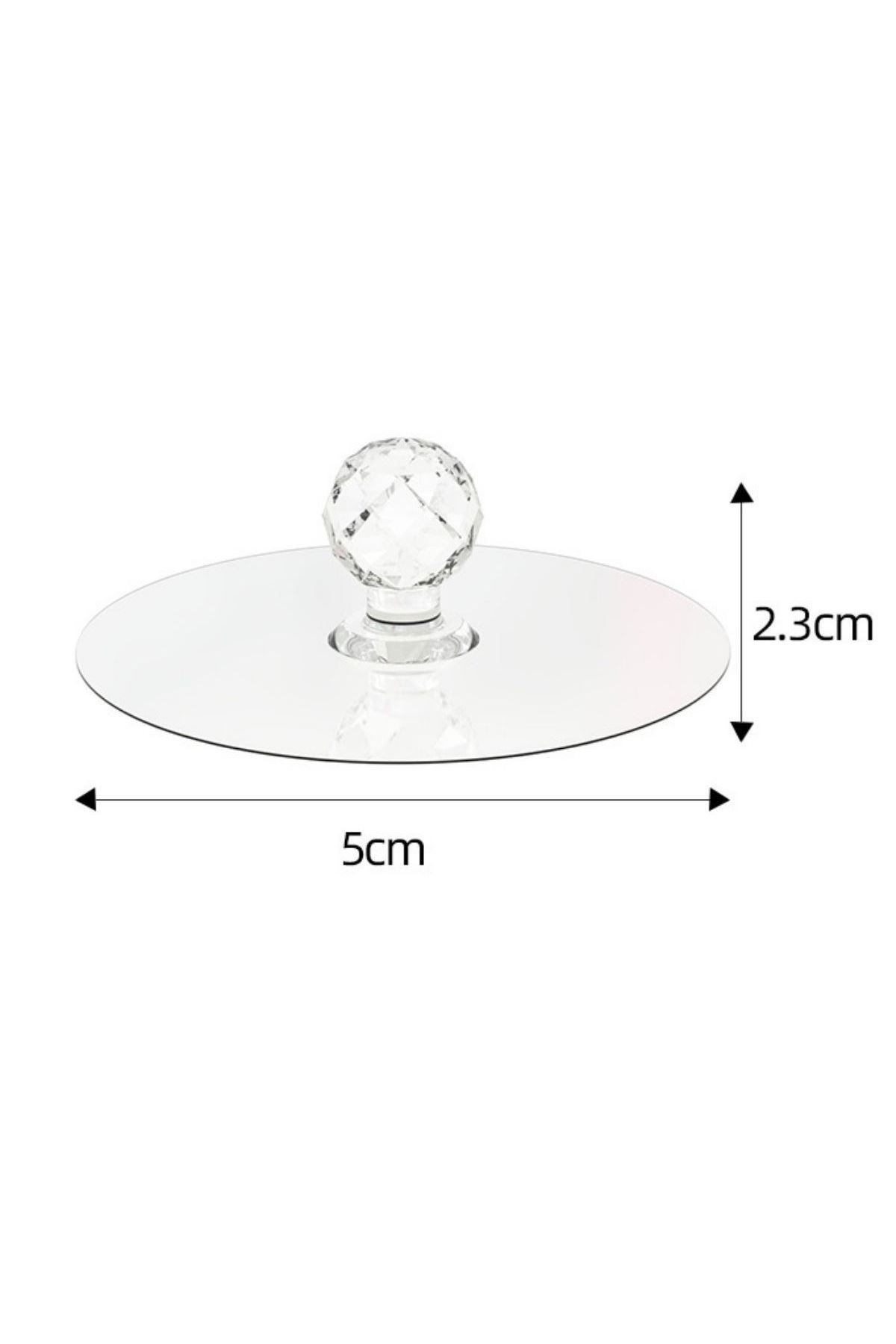 TBL Dekor® 2 Adet Kristal Kendiliğinden Güçlü Yapışkanlı Kulp Askısı Tutma Kolu