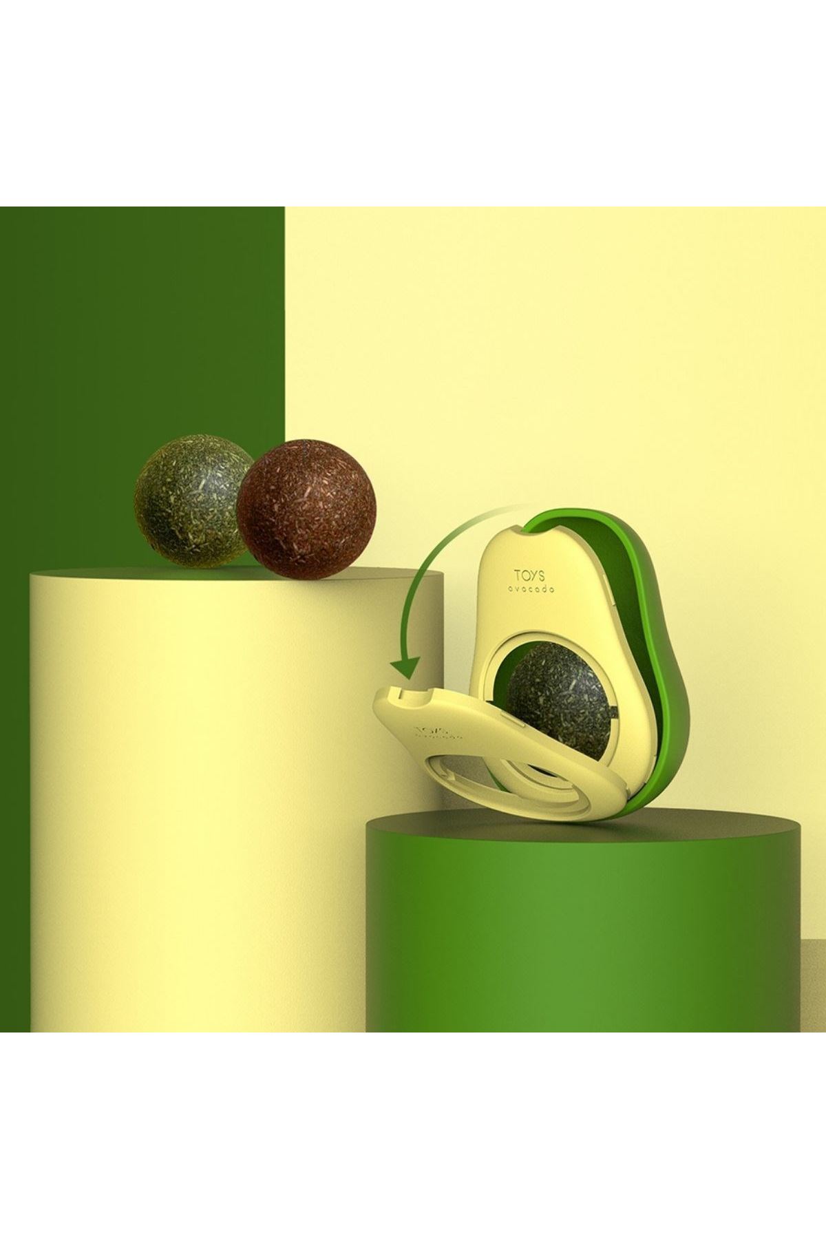 TBL Dekor® Avokado Model Yapışkanlı Kedi Oyuncağı Yenilebilir Kedi Nanesi Otu