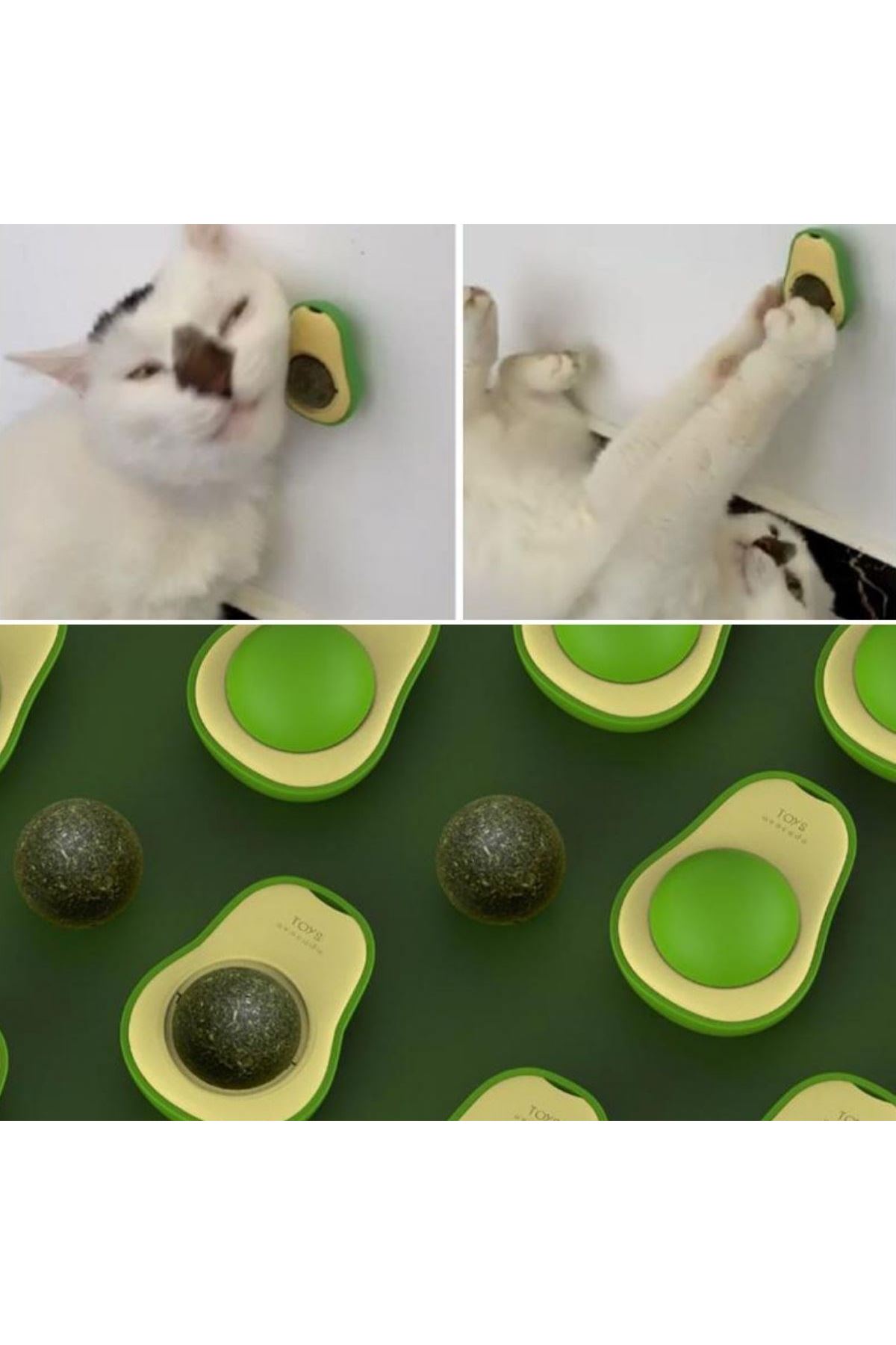 TBL Dekor® Avokado Model Yapışkanlı Kedi Oyuncağı Yenilebilir Kedi Nanesi Otu