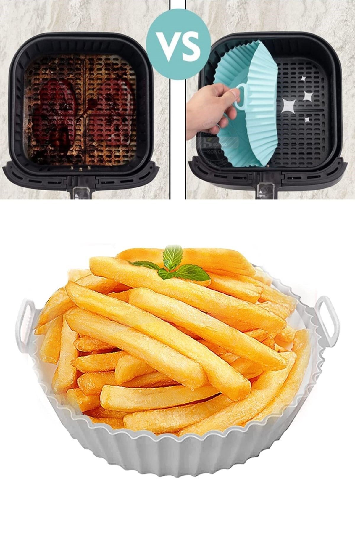 TBL Dekor® Renkli Isıya Dayanıklı Yıkanılabilir Silikon Fırın Ve Airfryer Yuvarlak Pişirme Matı 20 Cm