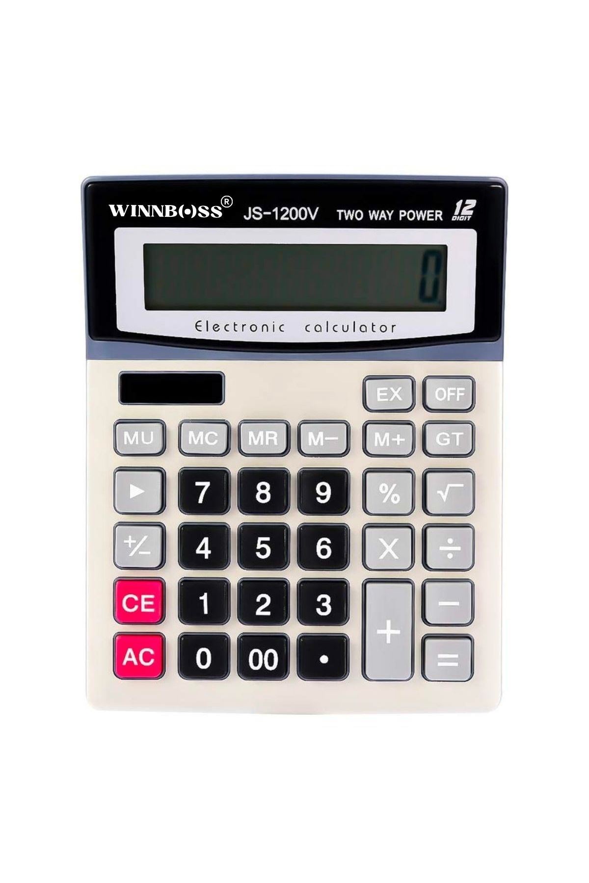 TBL Dekor® 12 Haneli Geniş LCD Ekran, Pilli Büyük Düğmeli Hesap Makinesi