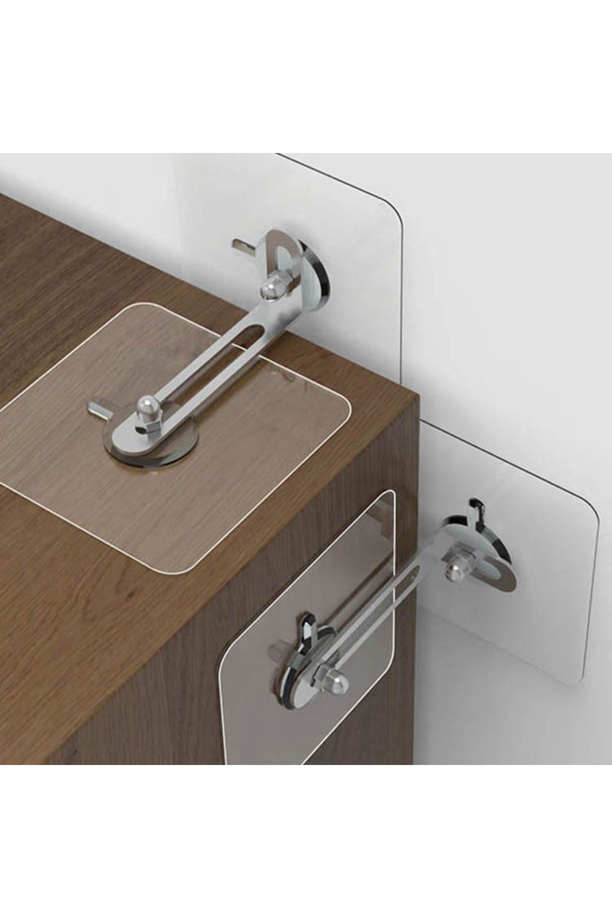 TBL Dekor® Deprem İçin Ultra Dayanıklı Çivisiz Duvarı Delmeden Ayarlanabilir Eşya Sabitleyici Aparat