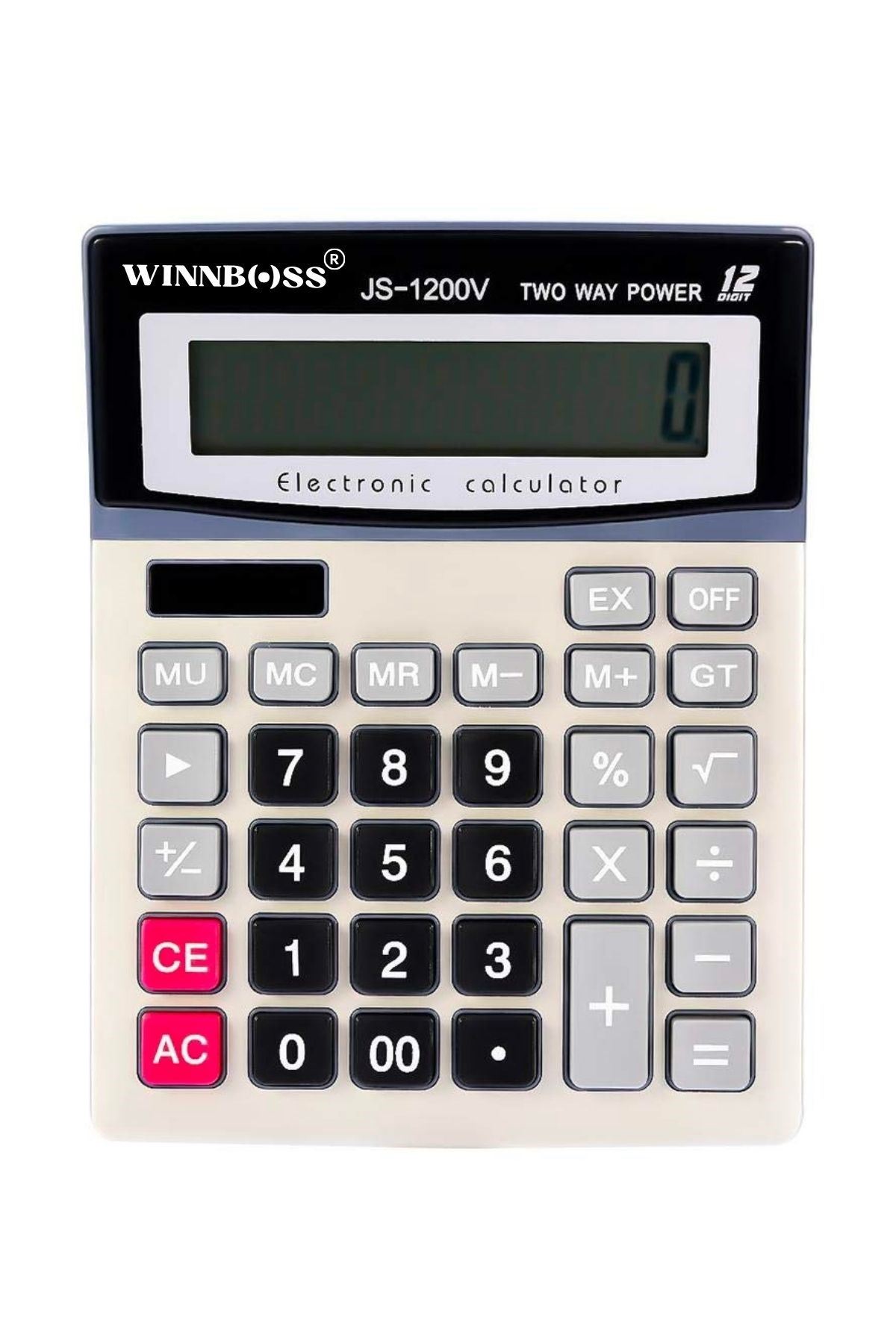 TBL Dekor® 12 Haneli Geniş LCD Ekran, Pilli Büyük Düğmeli Hesap Makinesi