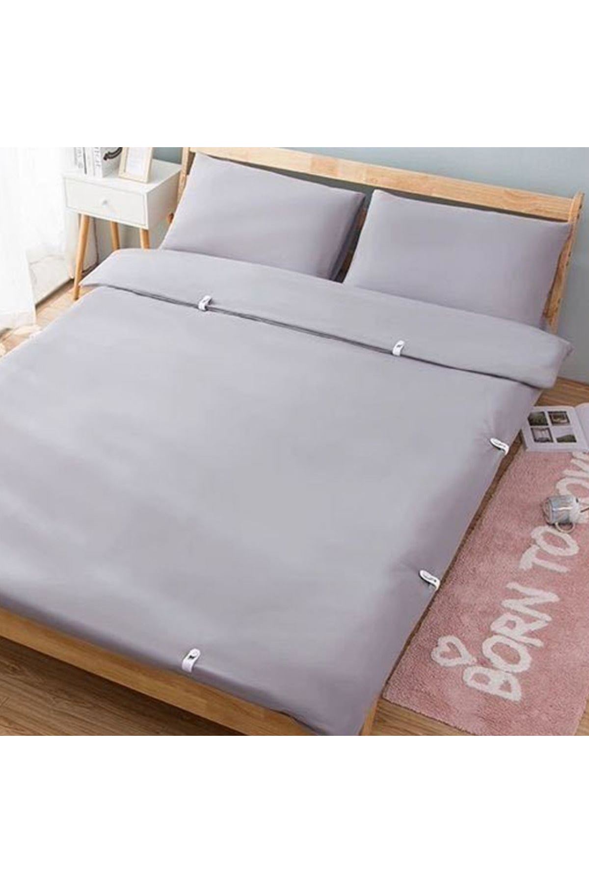 TBL Dekor® 4 Adet İğnesiz Yorgan Çarşaf Ve Perde Tutucu Sabitleyici Kaydırmaz Örtü Düzenleyici Klips