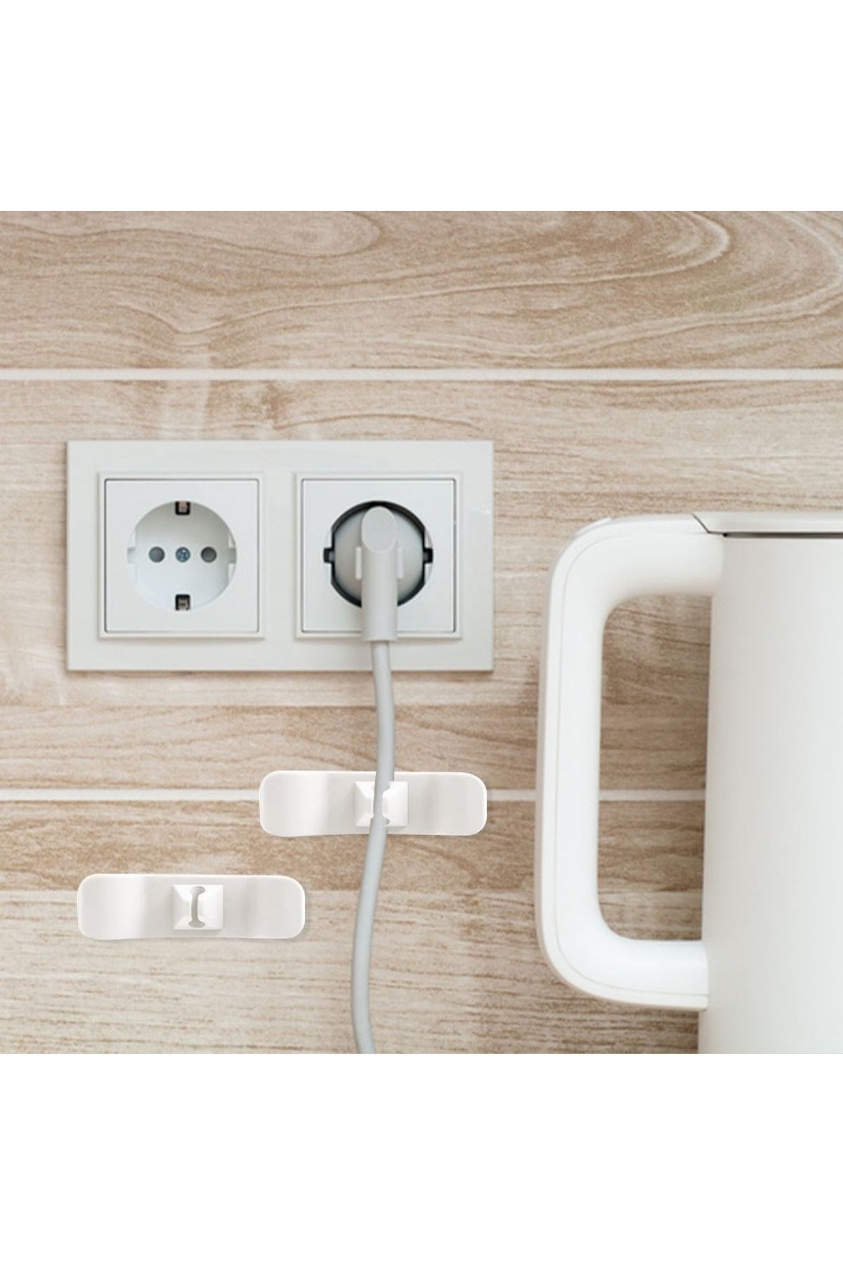 TBL Dekor 6'lı Pratik Kablo Toparlayıcı Yapışkanlı Klips Mutfak Air Fryer Kettle Kahve Tost Makinası